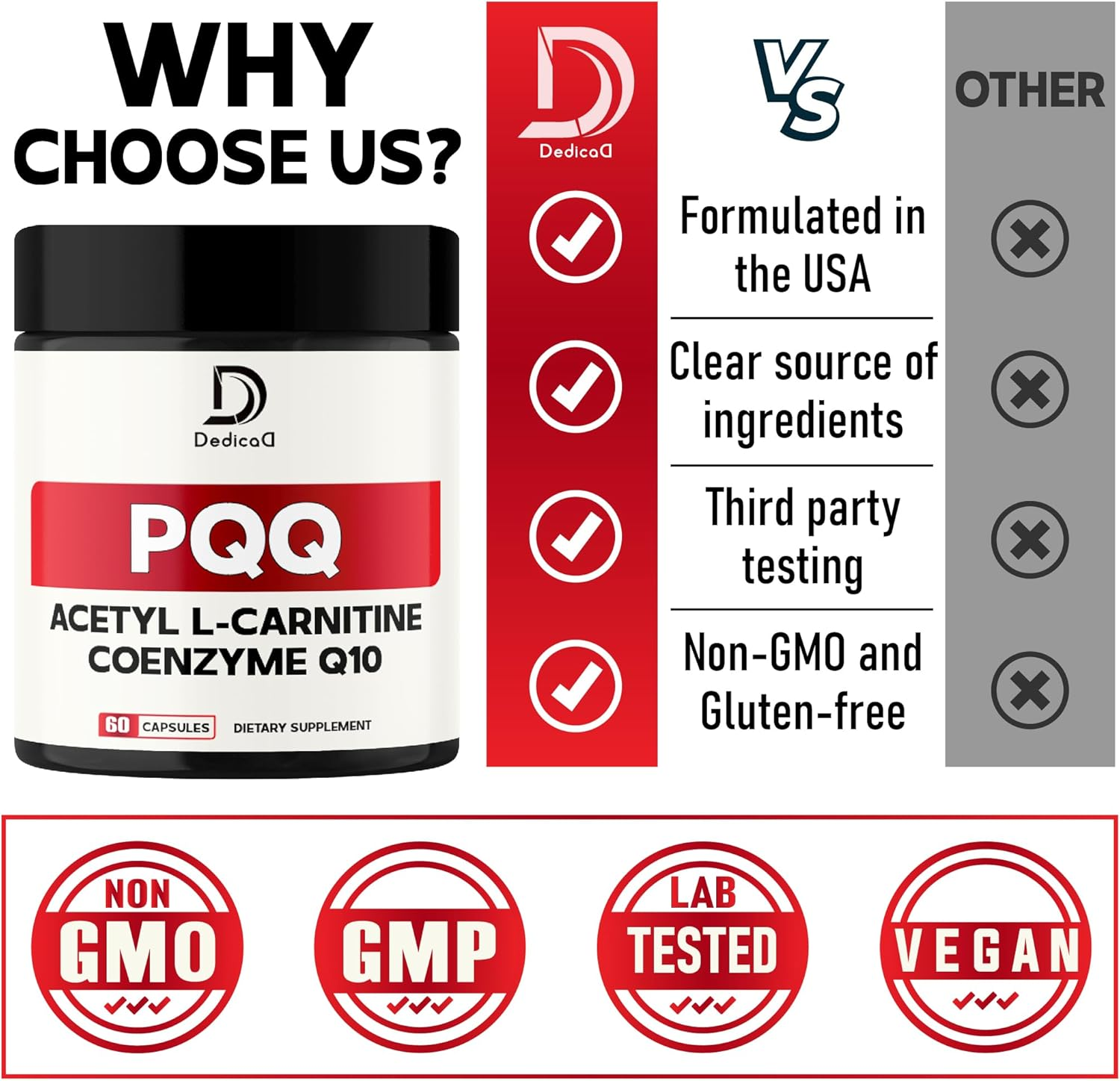 PQQ Supplement 250Mg - 2 Month 60 Capsules - 3 Potent Ingredients with Acetyl L-Carnitine & Coq10 image number 3