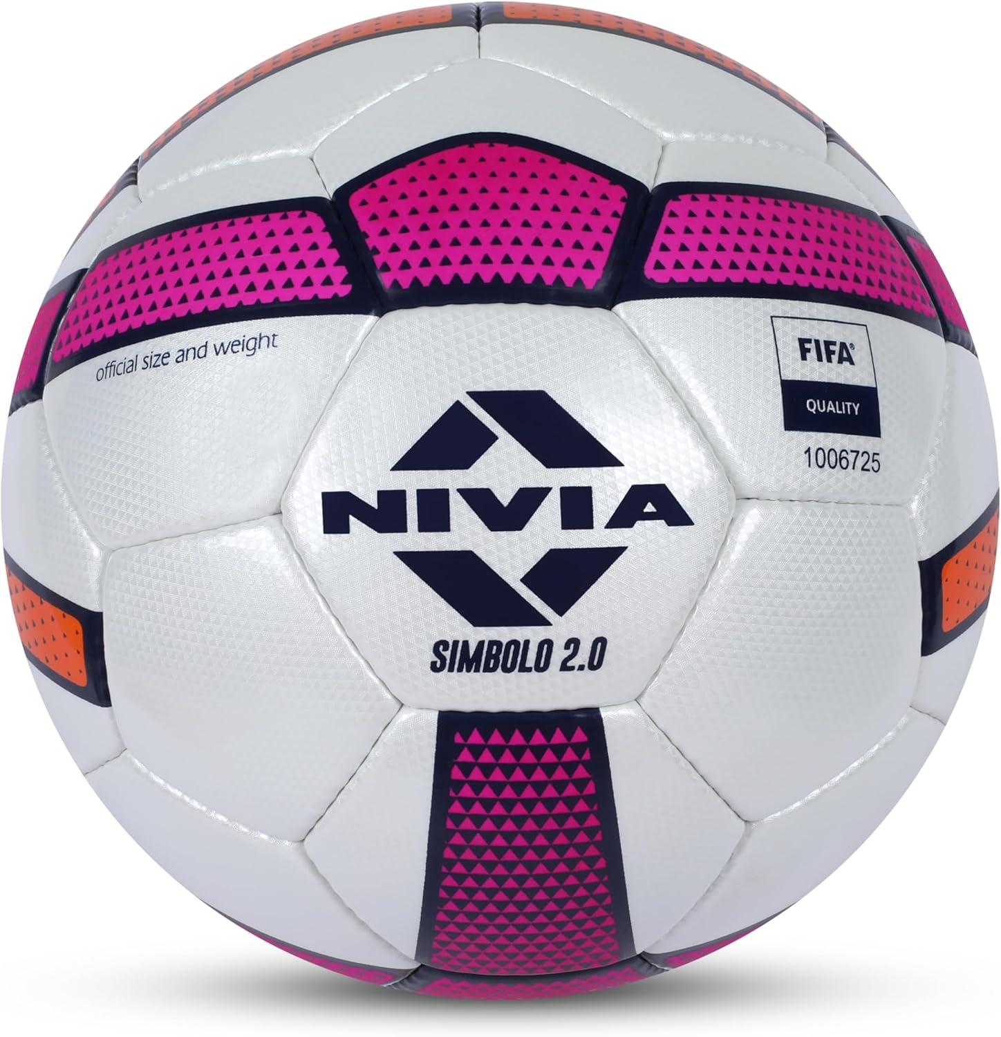 Nivia Simbolo Football (White/Orange, Size 5) | Pu Stitched | 32 Panel | Soccer Ball | Latex Bladder Core image number 4
