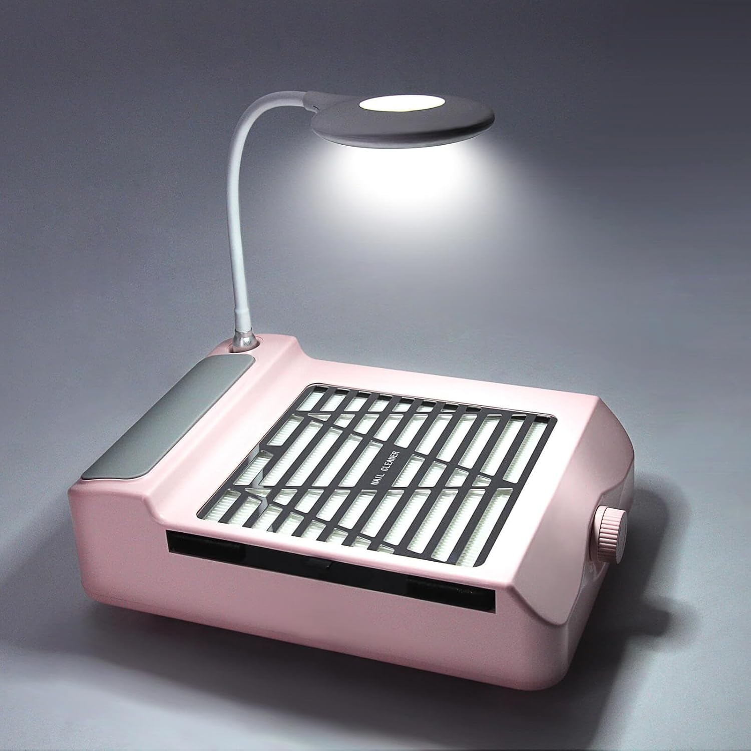 AONOLOVO Nail Dust Collector, Adjustable Suction, Professional Nail Fan Dust Collector with Light Manicure Dust Collector Nail Tech Vacuum Cleaner Machine for Acrylic Nails Removal, Pink image number 2