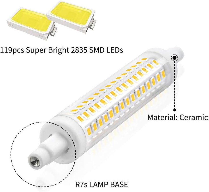 Bonlux 360 Degree, R7S, Linear LED Lamps, 118 Mm, 4000 K, Non-Dimmable, with J118 Slim Double Effect, AC 220-240 V, 1300 Lm, 2 X 15 W 118 Mm R7S Non-Dim, Cool White image number 5