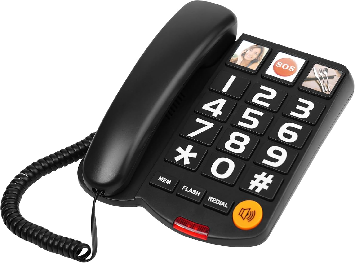 Landline Phone for Hard of Hearing, Phone for Seniors Compatible Hearing Aid, Big Button Phone with Picture, One-Touch Dialing, Elderly Phone for Seniors, Dementia, Alzheimer'S, Hearing Impaired image number 5