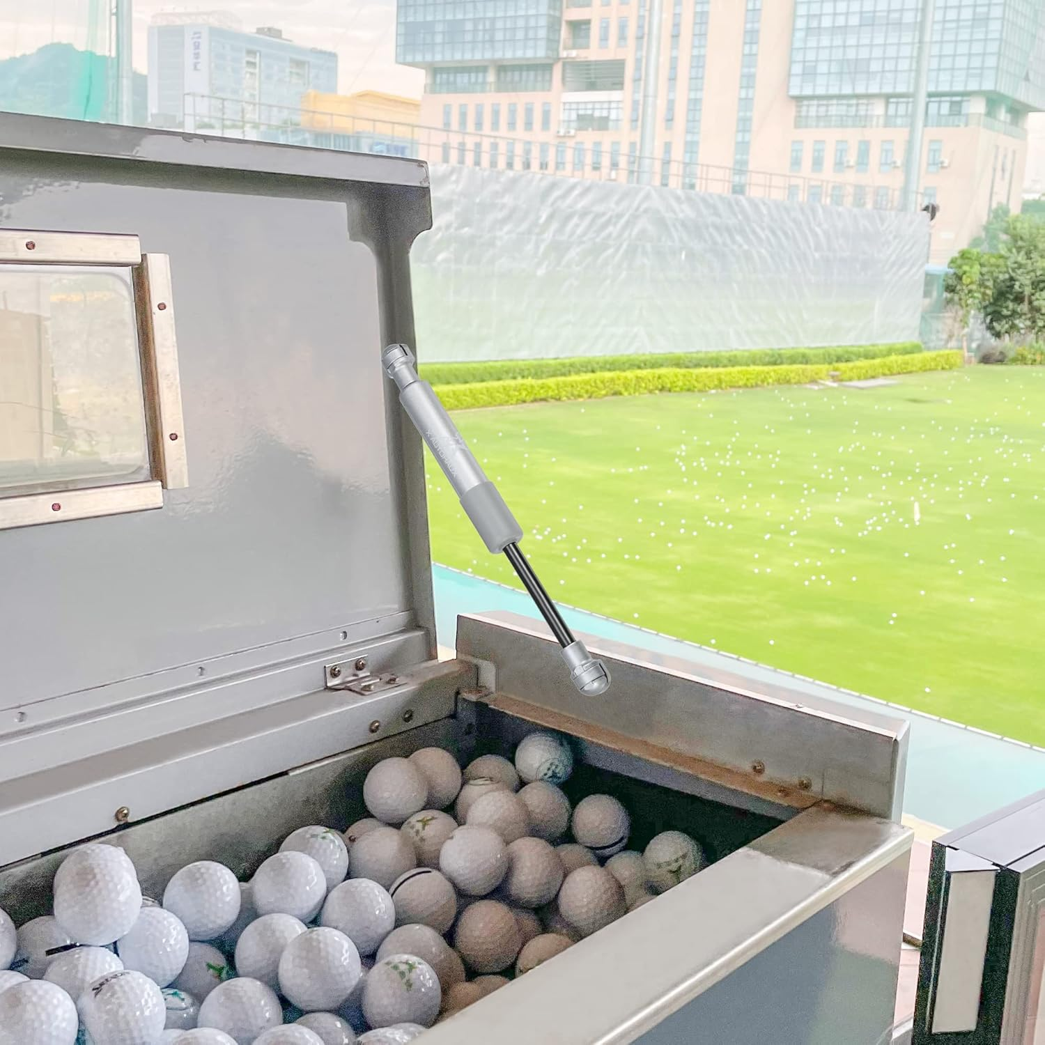 X AUTOHAUX 2Pcs 8Inch 250N/55Lbs Gas Struts Shocks Lift Supports Lid Supports Lid Stay Silver Tone RV Cabinet Lift Support image number 1