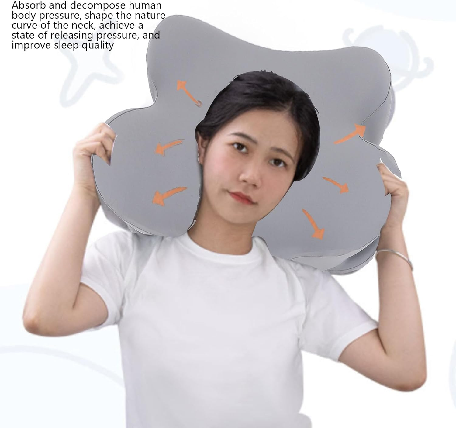Neck Pillow, Memory Foam Pillow, Ergonomic Neck Support Pillow with Side Arm Cutout, Removable Breathable Pillow, Adjustable Orthopedic Bed Pillow for Side Back Stomach Sleeper image number 2