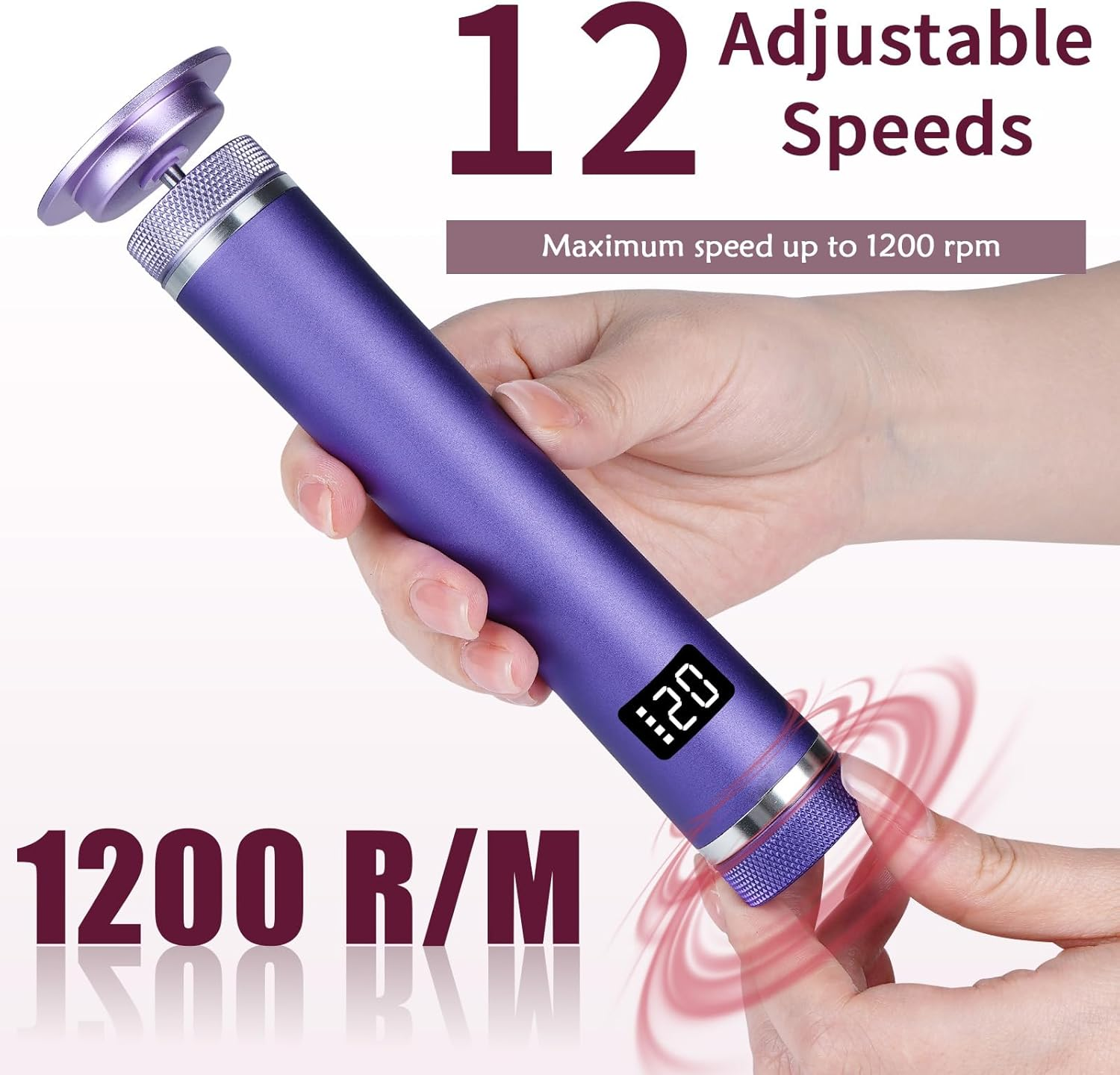 2-In-1 Electric Callus Remover, 6 Adjustable Electric Callus Remover with Replaceable Foot Files, Rechargeable Professional Callus Remover for Feet, Heels, Callus, Purple image number 6