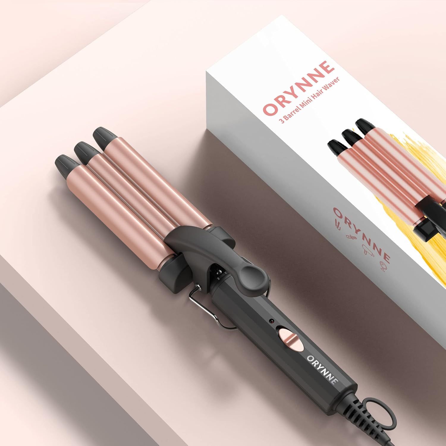 Crimper Hair Tool for Short Hair, 1/2 Inch Mini Crimper for Tight Beach Waves, Mini 3 Barrel Curling Iron with Argan Oil Infused, Beach Waves Curling Iron, Easy to Use image number 4