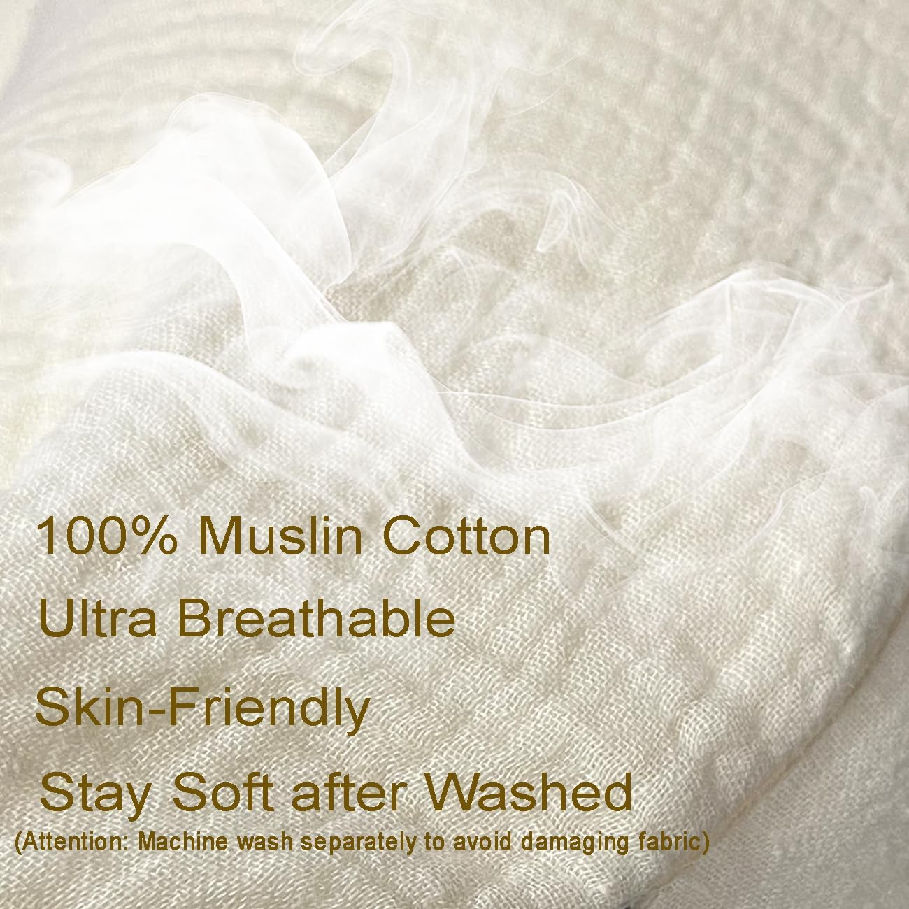 Nursing Pillow Cover,Muslin Cotton,Removable Cover for Breastfeeding Pillows, 2-Pack Pillow Covers, Ultra-Soft Baby Nursing Pillow, Fits Newborn Feeding Pillow 22.5IN*18IN (Sand), FHFHR-3D image number 1