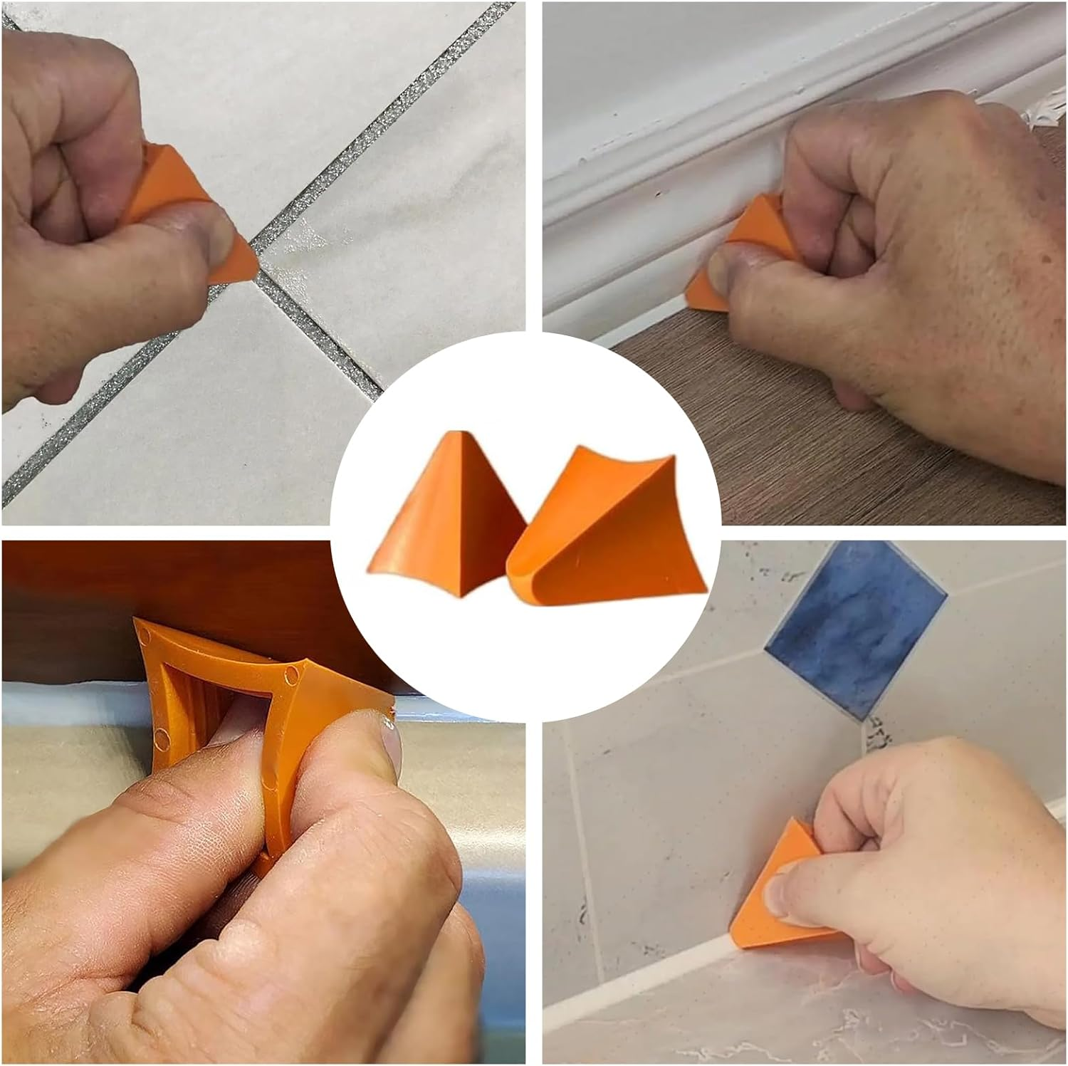 MEIYUETAOSI Caulking Removal Tool 3 in 1 Generic Silicone Caulking Tools, Grout Removal Tool, with Grout Scraper, 6 Exchange Silicone Pads for Bathroom, Kitchen, Floor, Sink Joint (White) image number 6