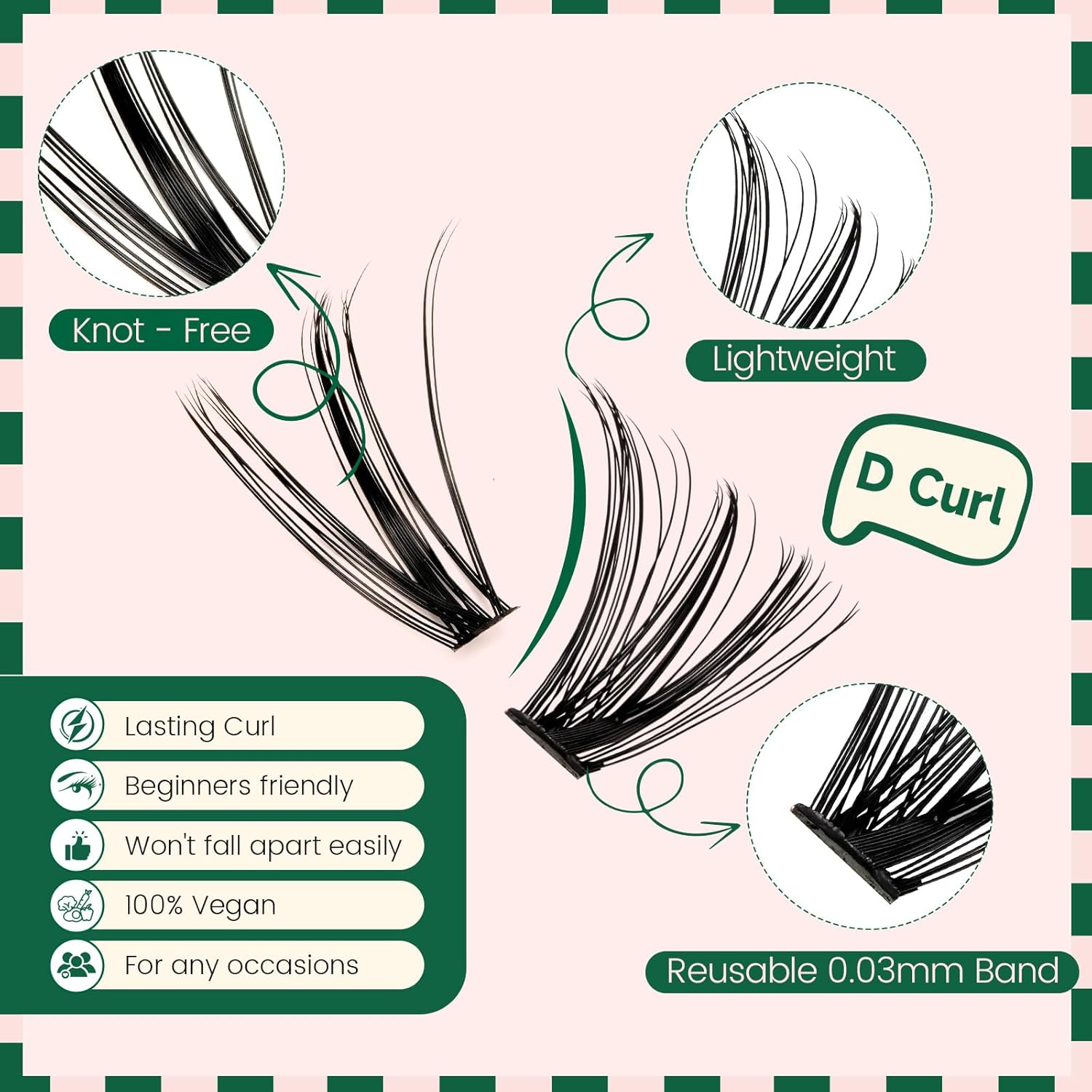 Lash Extension Kit 280Pcs 30D&40D 9-16Mixed Eyelash Extension Kit Wispy Individual Lashes DIY Lash Clusters Kit with Lash Bond and Seal Lash Applicator for Beginner at Home(Kit-30D&40D-9-16Mix) image number 2