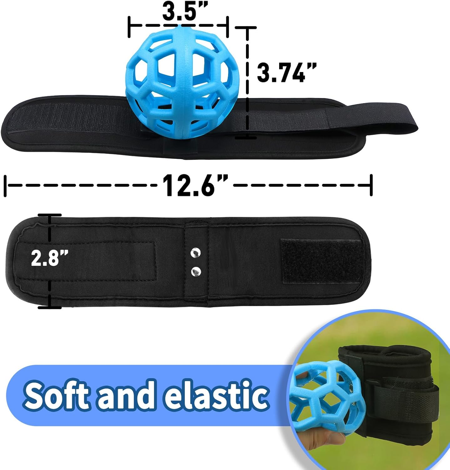 THE GOLFER STORE Smart Ball Golf Training Aid Golf Swing Trainer Ball, Practical Training Aid for Golf, Intelligent Ball for Beginner Posture Training, Golf Wrist Strap Training Ball image number 2