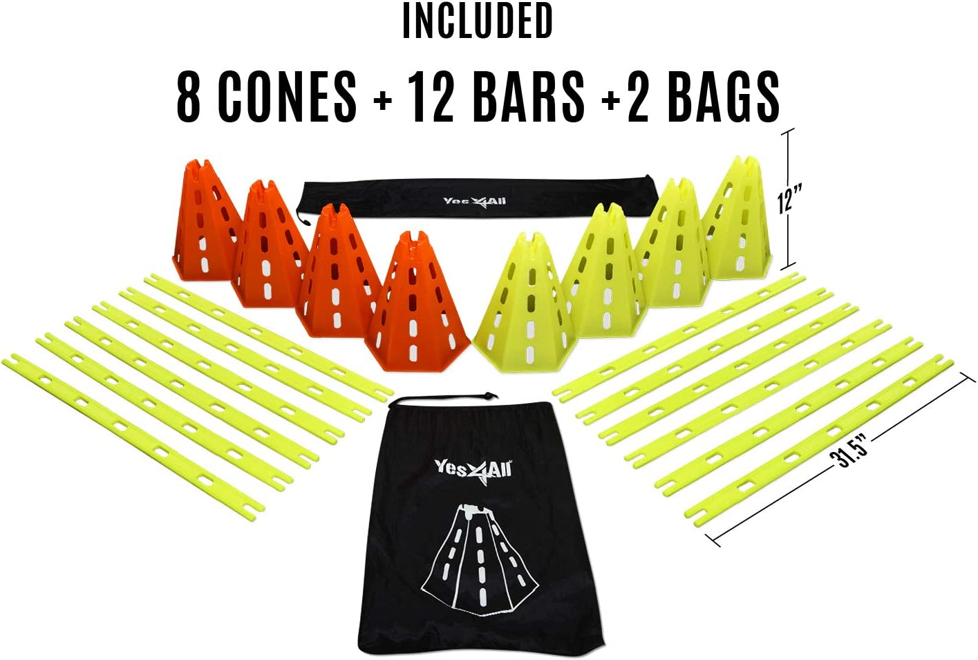 Yes4All Speed Training Agility Hurdles Cone Set for Athletes - Speed and Agility Training Equipment for Soccer Basketball Football Hurdle Training image number 6
