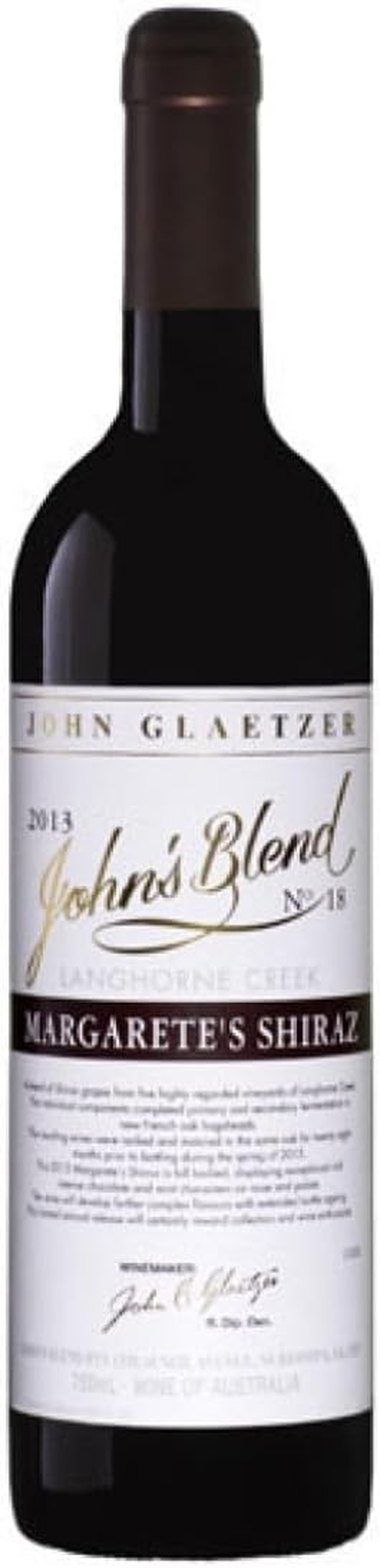 Johns Blend Margarete'S Shiraz 750Ml