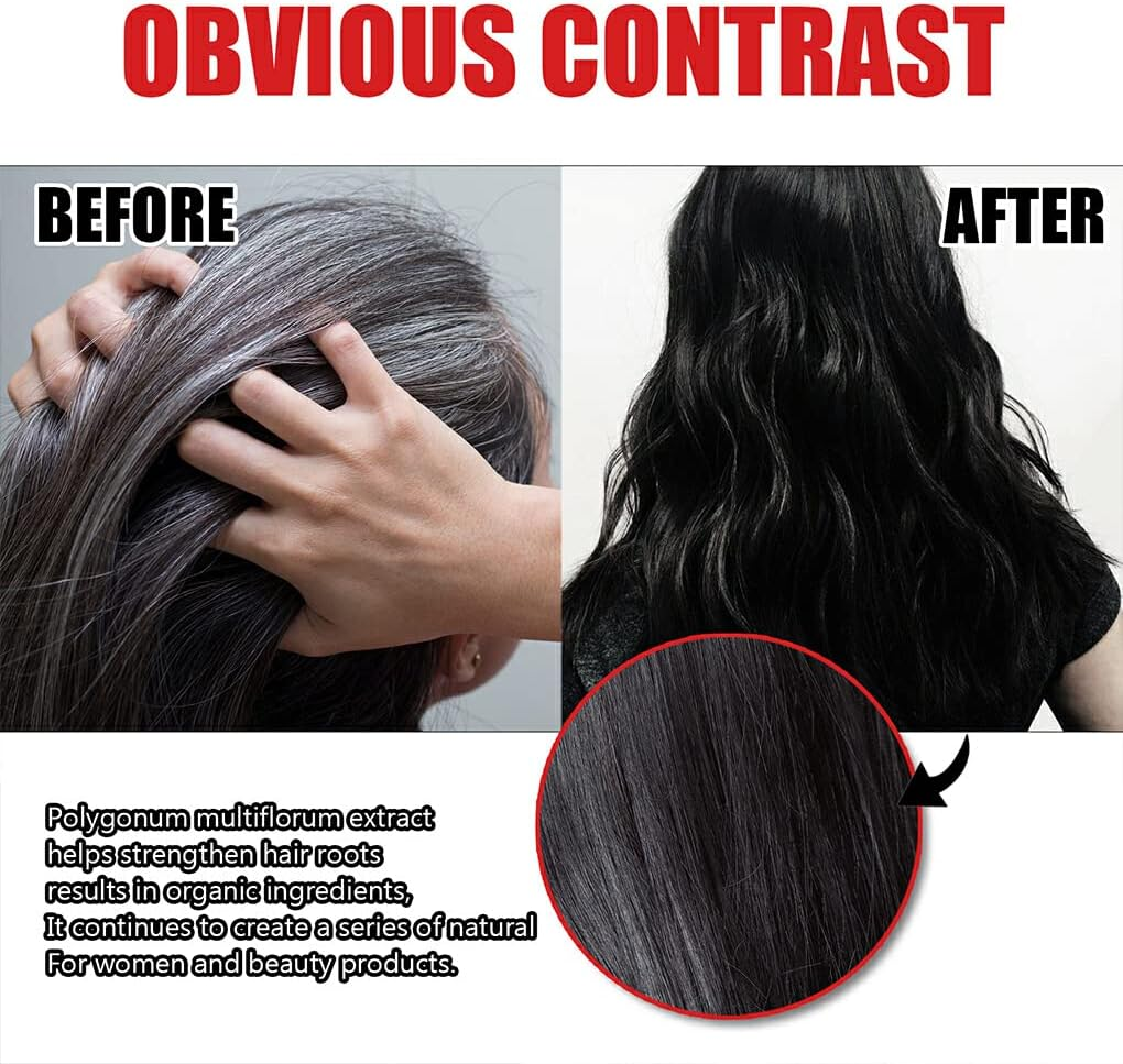 2 Pieces Women Anti-Loss Growth Hair Wash Dyeing Repair Darkening Nourishing Hydrating Hairwash Cleaning Tool image number 2