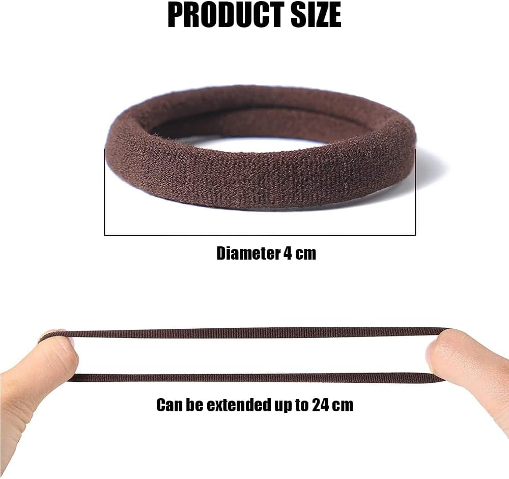 TRKETK Pack of 100 Cotton Hair Bobbles, Soft Elastic Hair Bobbles, Seamless Hair Bands, Stretchy Ponytail Holder, 4 Cm, Cotton Hair Scrunchies, Elastic Hair Bobbles for Women, Men, Girls, Children image number 2