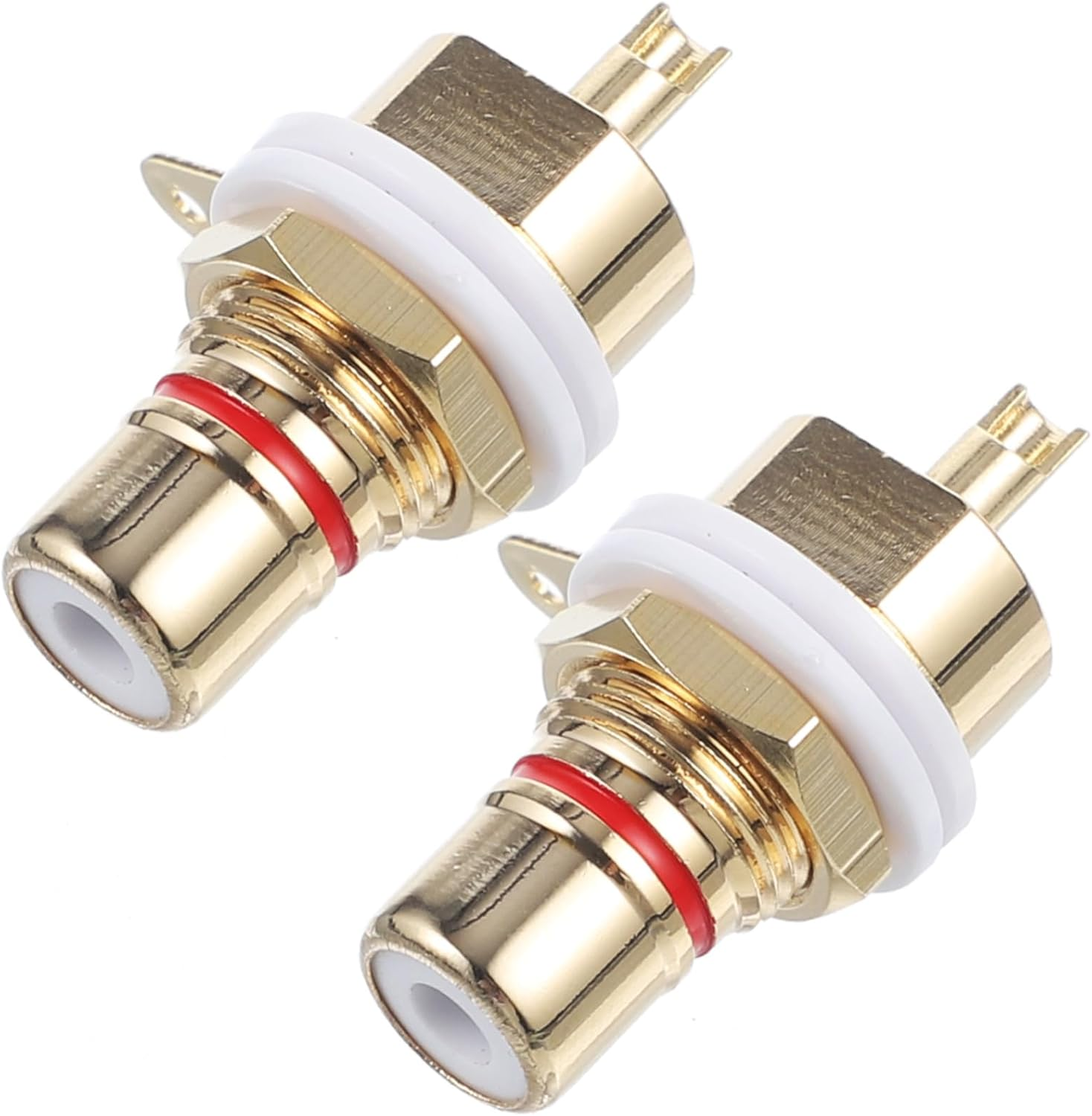 Bestonzon 2Pcs Pure Copper Female Socket Adapters Stepped Design Chassis Panel Mount Connectors for Stable Hi-Fi Audio Transmission and Secure Home Theater Installation image number 5