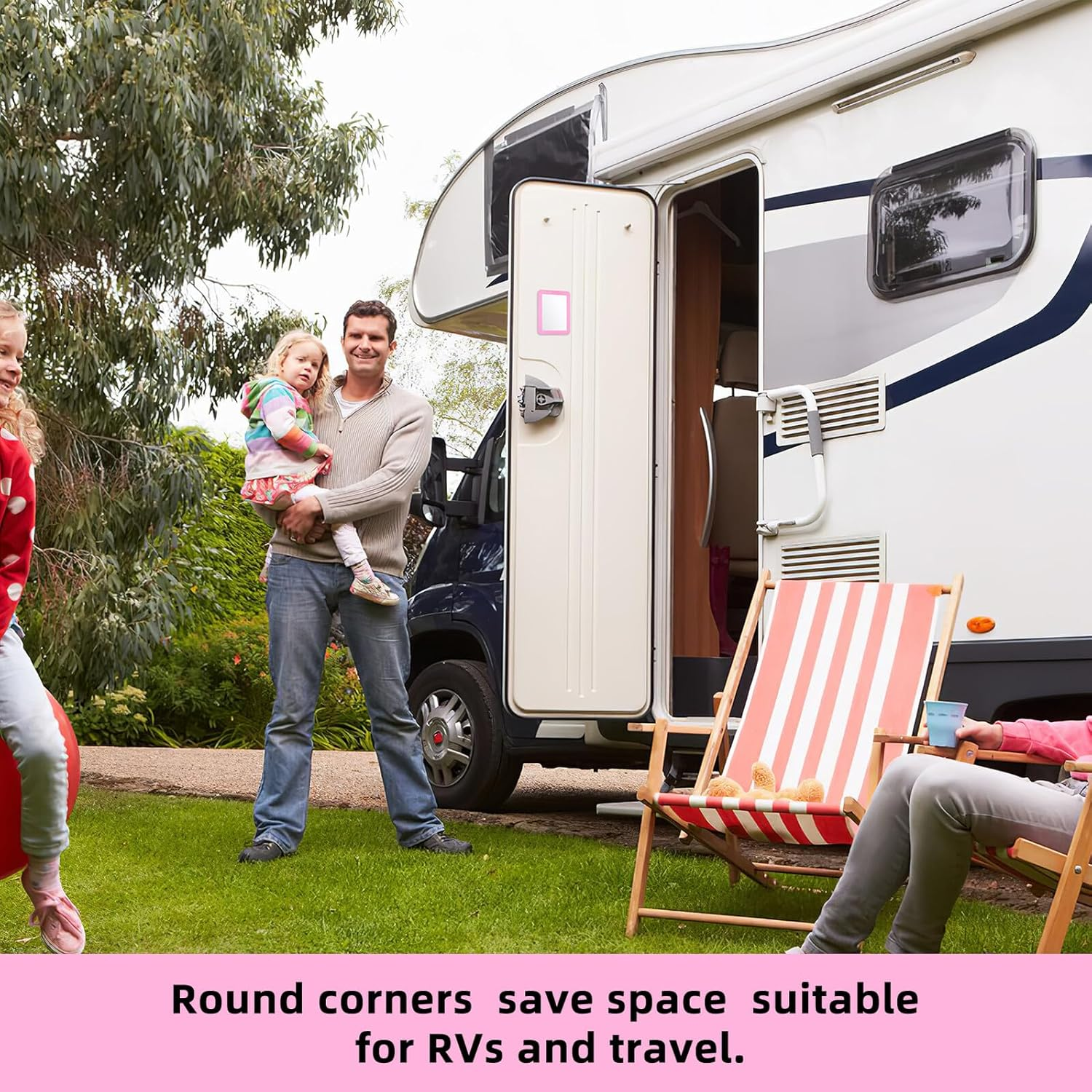 LRXIYODE Magnetic Locker Mirror for Metal Surfaces Rectangular Dressing Mirror with Stable Base for Bedroom Bathroom Countertop Portable image number 6