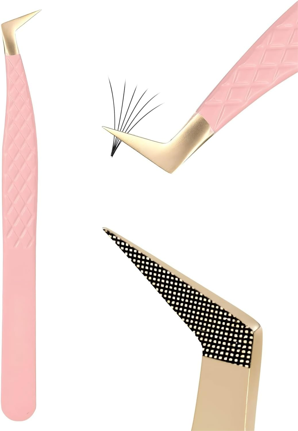 Professional 90 Degree Lash Tweezers, Precision Fibre Tip Grip for Eyelash Extensions, Mega Volume Application image number 1