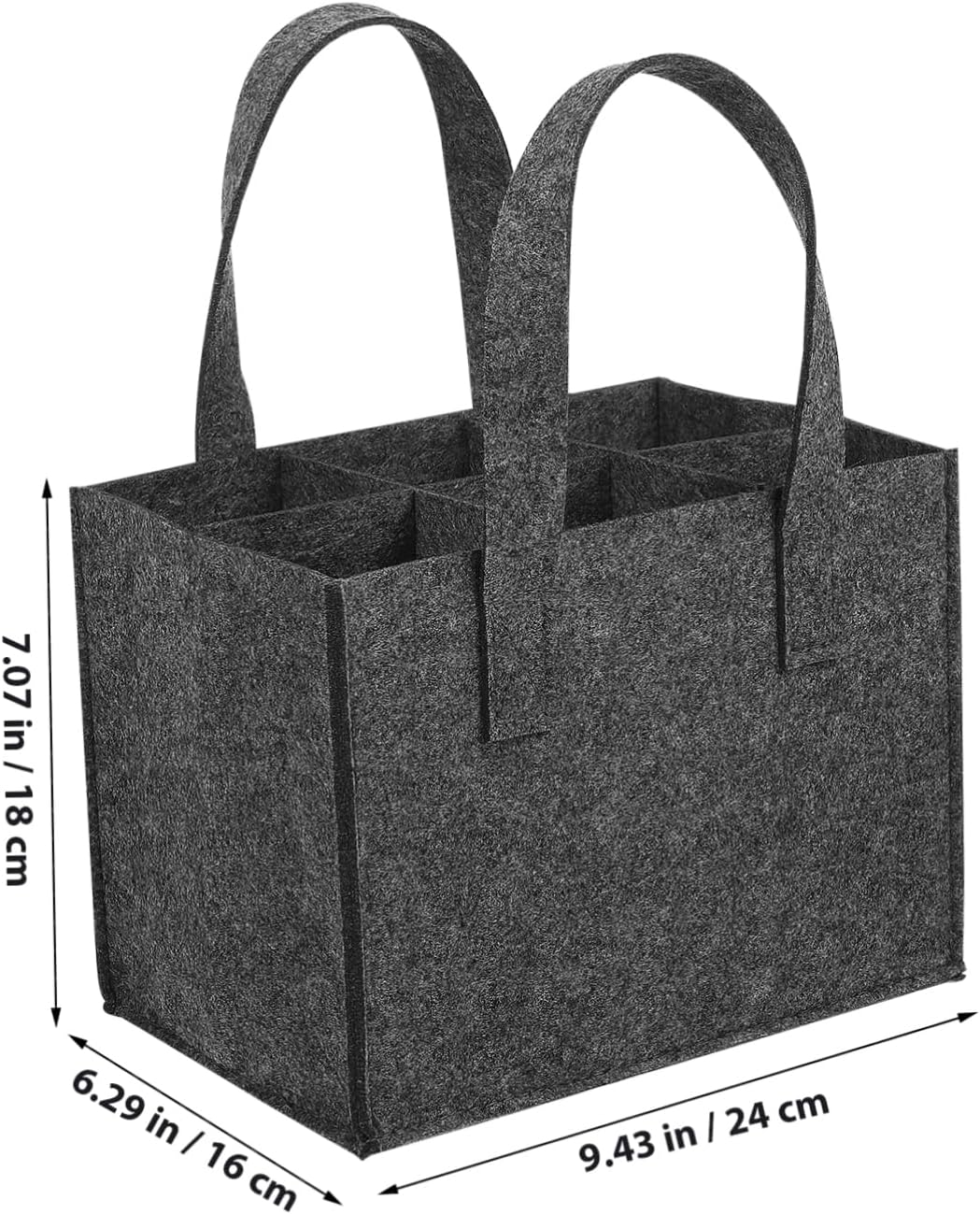 ORFOFE 4Pcs Felt Bottle Carrier Bag Reusable Wine Tote with Divider for Bottles Portable Handbag for Travel Camping and Picnics Versatile Storage and Shopping image number 4
