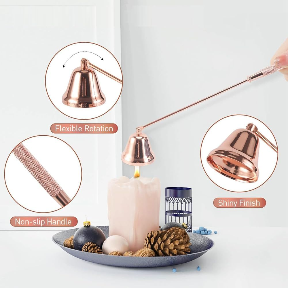 Candle Wick Cutter, Candle Accessory Set 3 in 1 Candle Wick Trimmer Scissors,Candle Snuffer,Candle Dipper,Candle Care Set, Candle Wick Trimmer, Candle Cutter Wick,Candle Wick Clipper Trimmers, Set A
