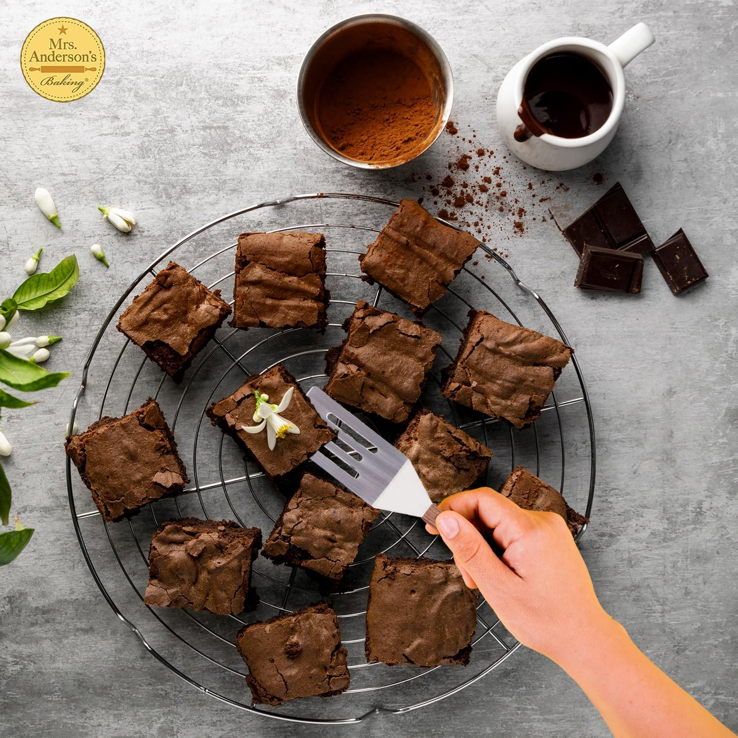 Mrs. Anderson&rsquo;S Baking Mini Flexible Brownie Cookie Spatula, Stainless Steel Blade with Wood Handle - Stainless Steel image number 6