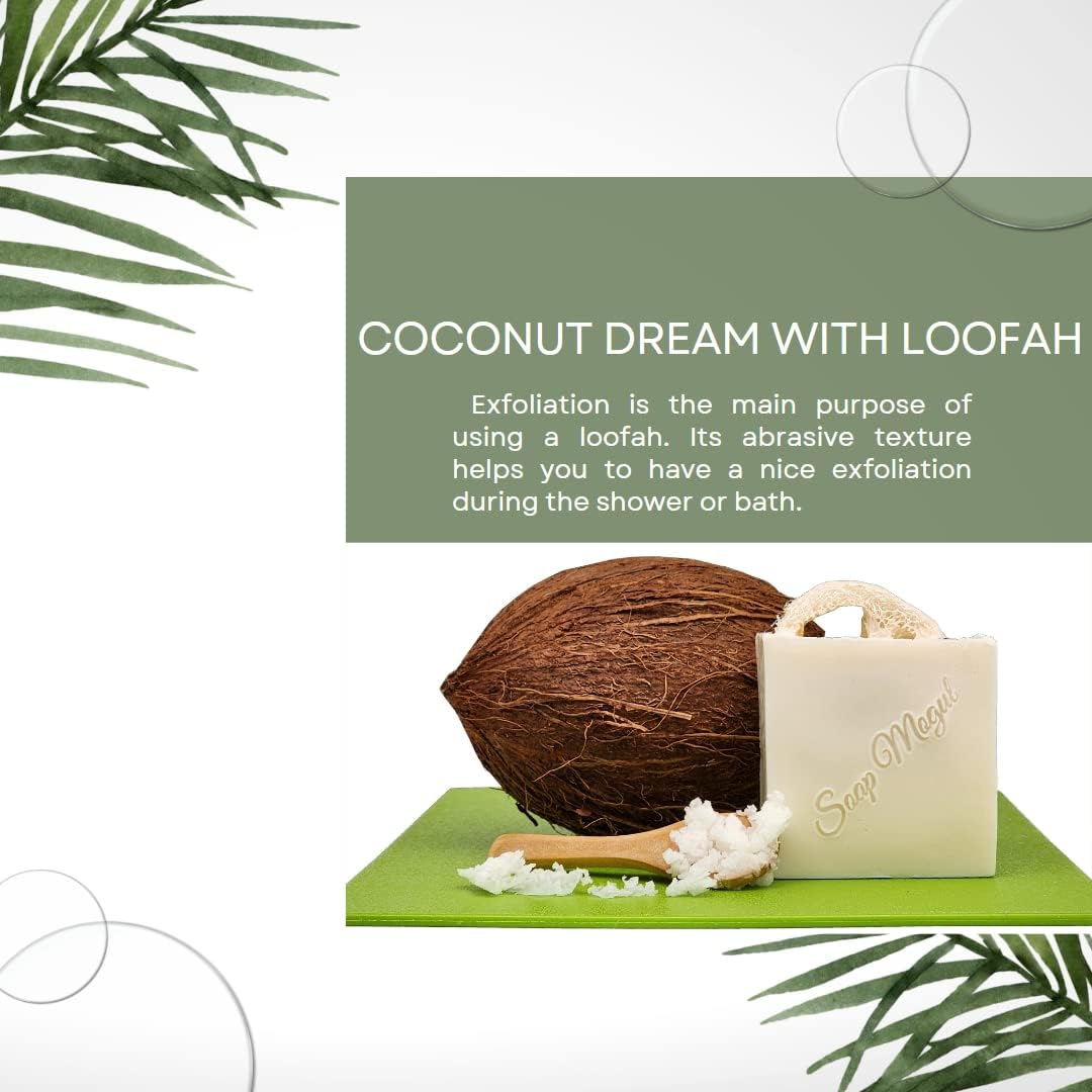 Soap Mogul Coconut Soap Bar with Loofah for Dry, Sensitive Skin and Whole Body. image number 6