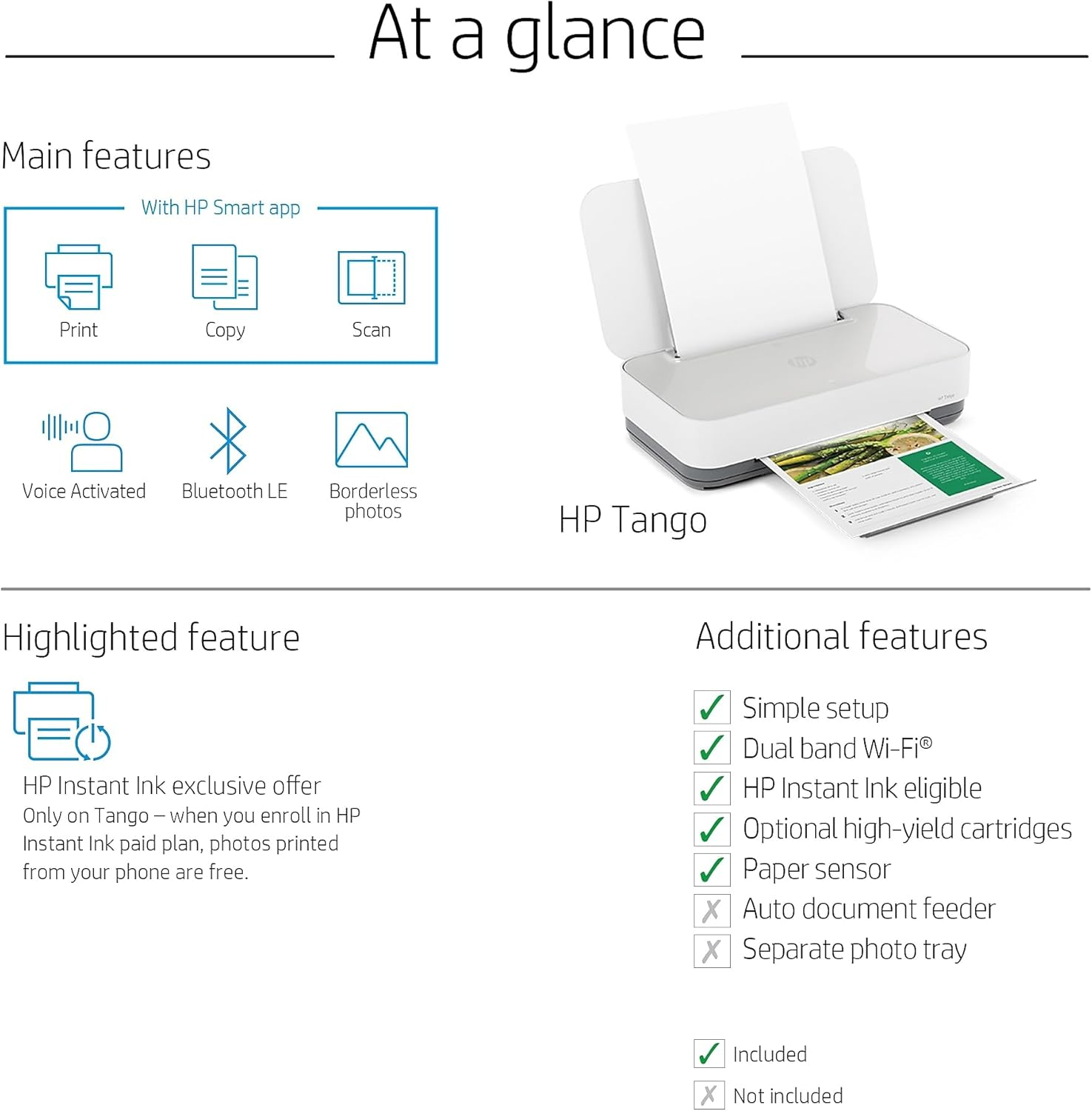 HP Tango (2RY54D) A4 Colour Inkjet Printer