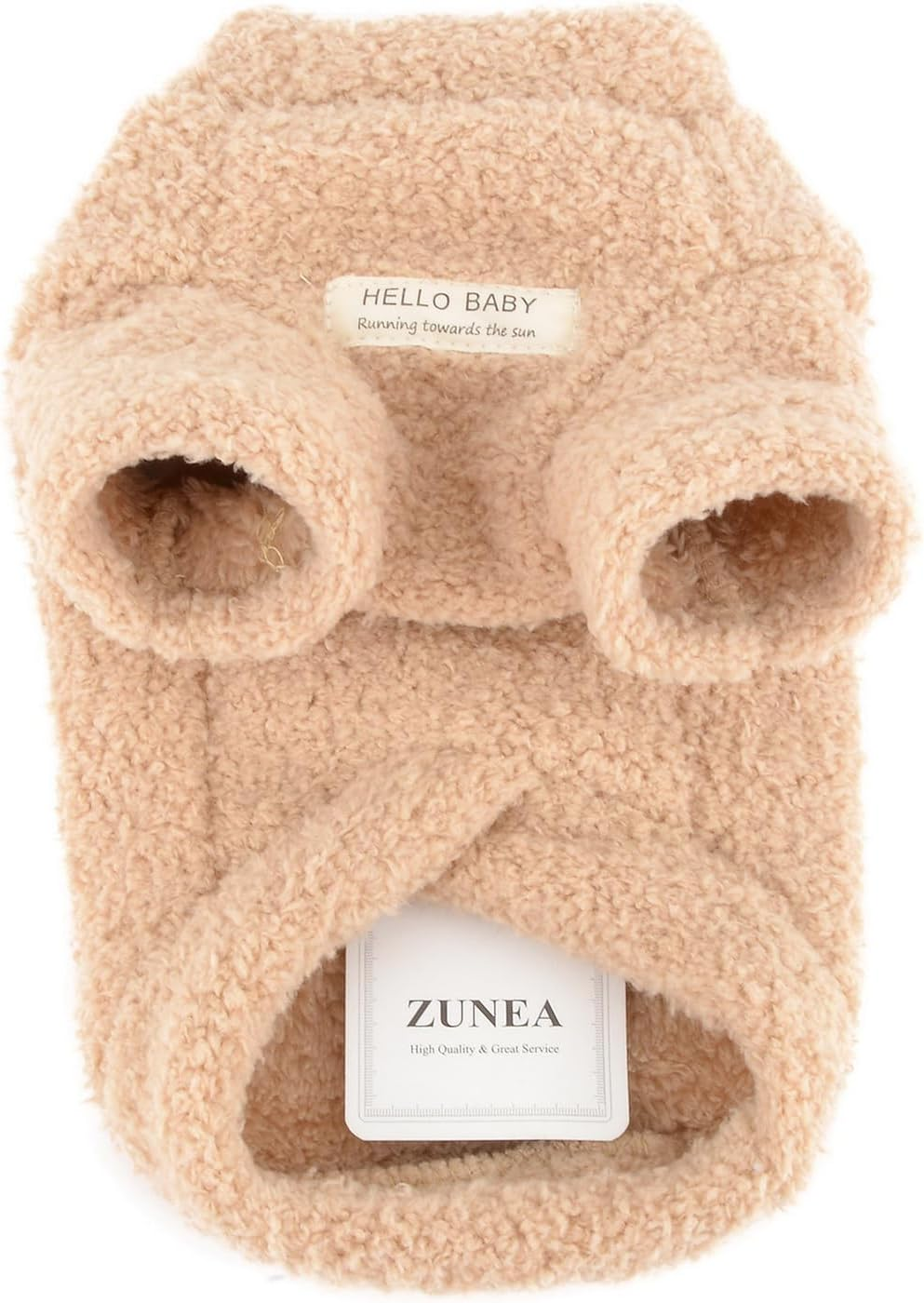 Zunea Dog Jumpers for Small Dogs Fuzzy Sherpa Fleece Winter Sweater Coats with D-Ring Soft Warm Pullover Puppy Clothes Cold Weather Jacket Coat Pet Girl Boy Chihuahua Yorkie Apparel Khaki M image number 7