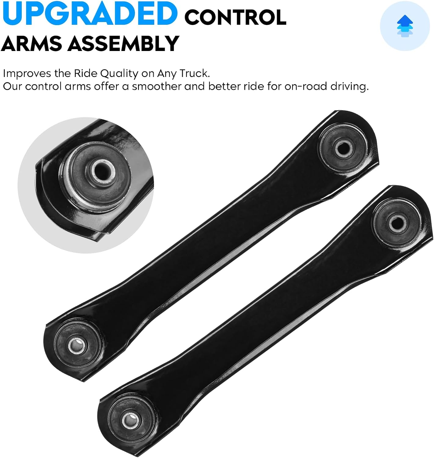 Front Upper & Lower Control Arms W/Bushing Assembly Replacement for 91-99 Jeep Cherokee 91-92 Comanche Suspension Kit K660203 K620244 4Pc Set image number 4