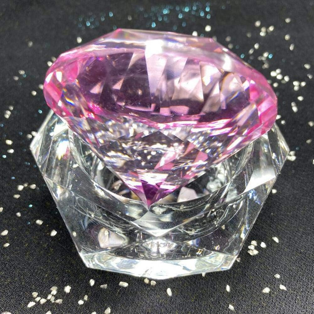 Large Crystal Glass Jar 50Ml with Beautiful Stone Diamond Shape image number 3