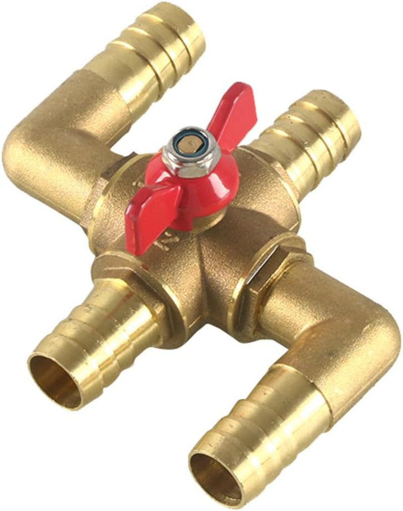 4-Way Heater Control Valve, 3/4 Inch (19Mm) Solid Brass Manual Integrated Automobile Heating Water Valve for Water/Oil/Gas image number 1