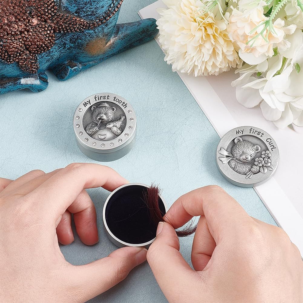 FINGERINSPIRE Baby First Curl Memory Box Set with Velvet Interior Alloy First Haircut Keepsake Storage for Childhood Memory Baby First Curl Keepsake Box for Baby Memory image number 1