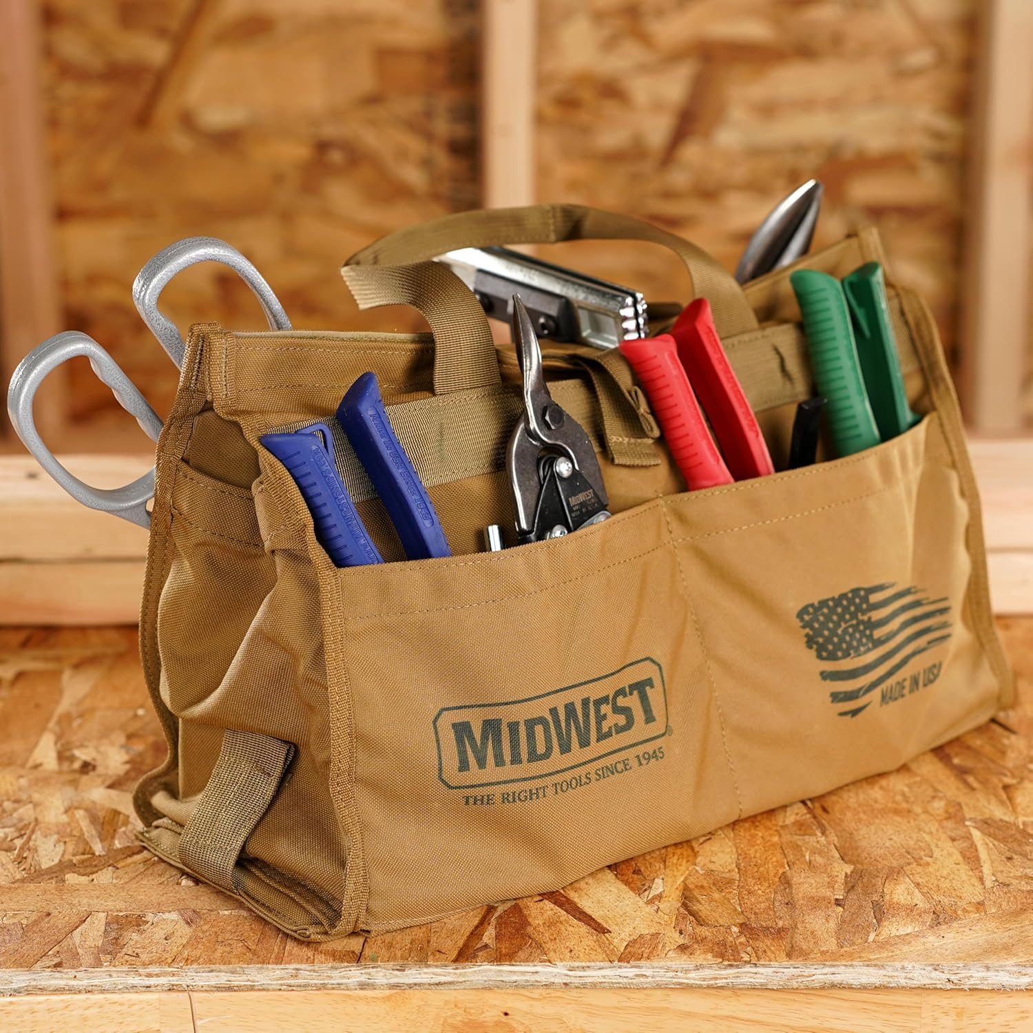 MIDWEST BUILDING Tool Kit - 8 Piece Set Includes Aviation Snips with Siding Tools & Bag - MWT-BULDKIT02 image number 6