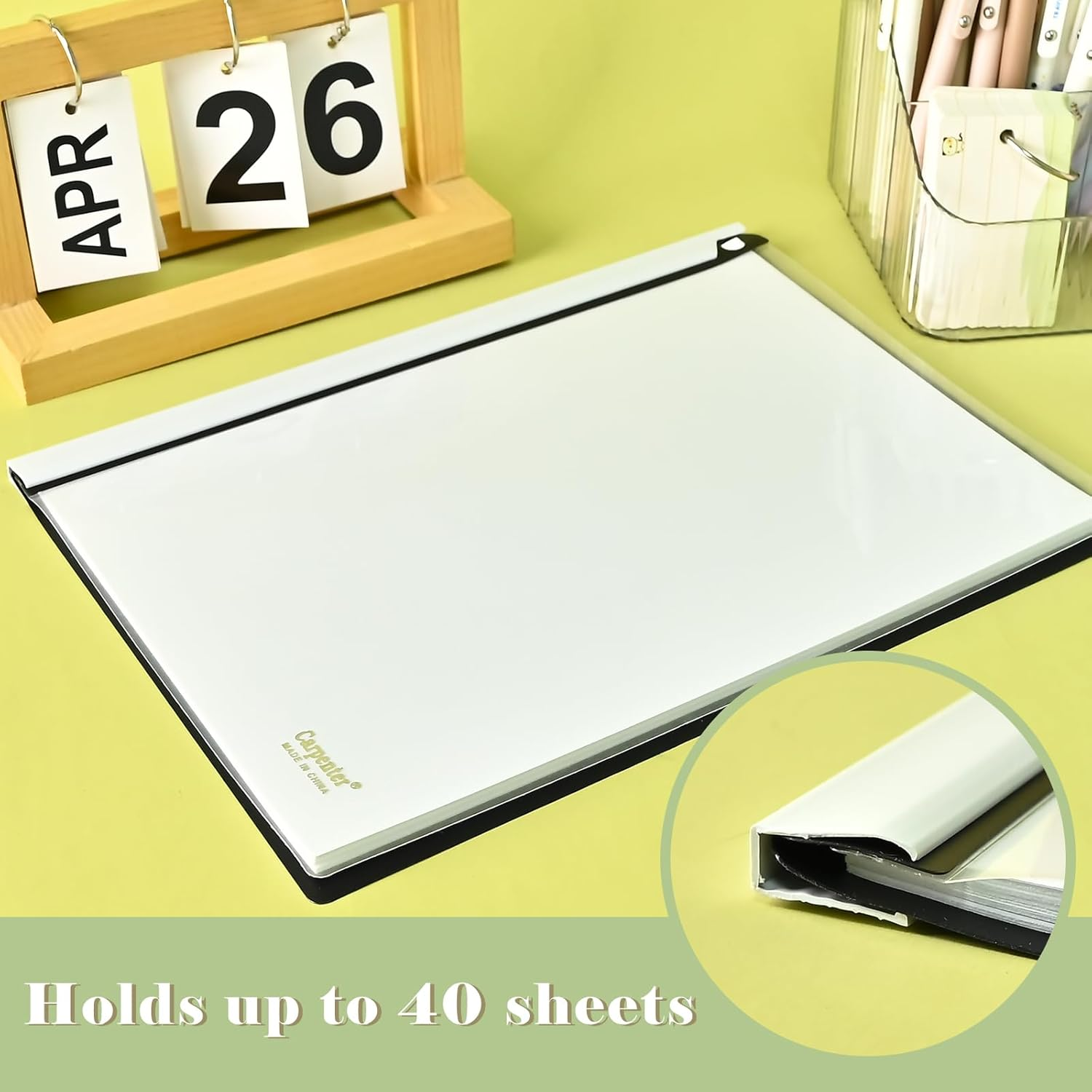 BAYTORY Clear Report Covers with Swing Clip, Plastic Folders for A4 and Letter Size Paper, 5 Pack Clear Front Presentation Binder for School Business, 40 Sheet Capacity/Pack (Morandi) - Morandi image number 6