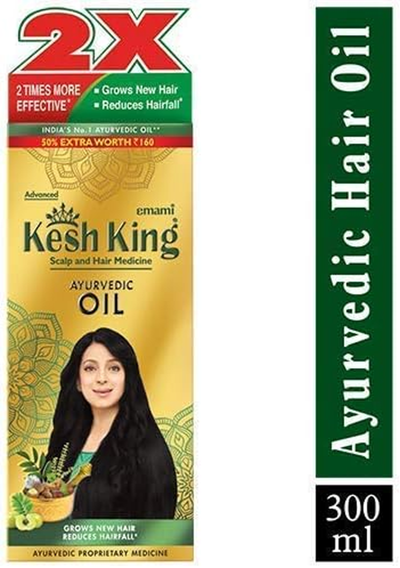 Kesh King Ayurvedic Scalp and Hair Oil, 300Ml & anti Hairfall Shampoo, 340Ml Combo image number 1