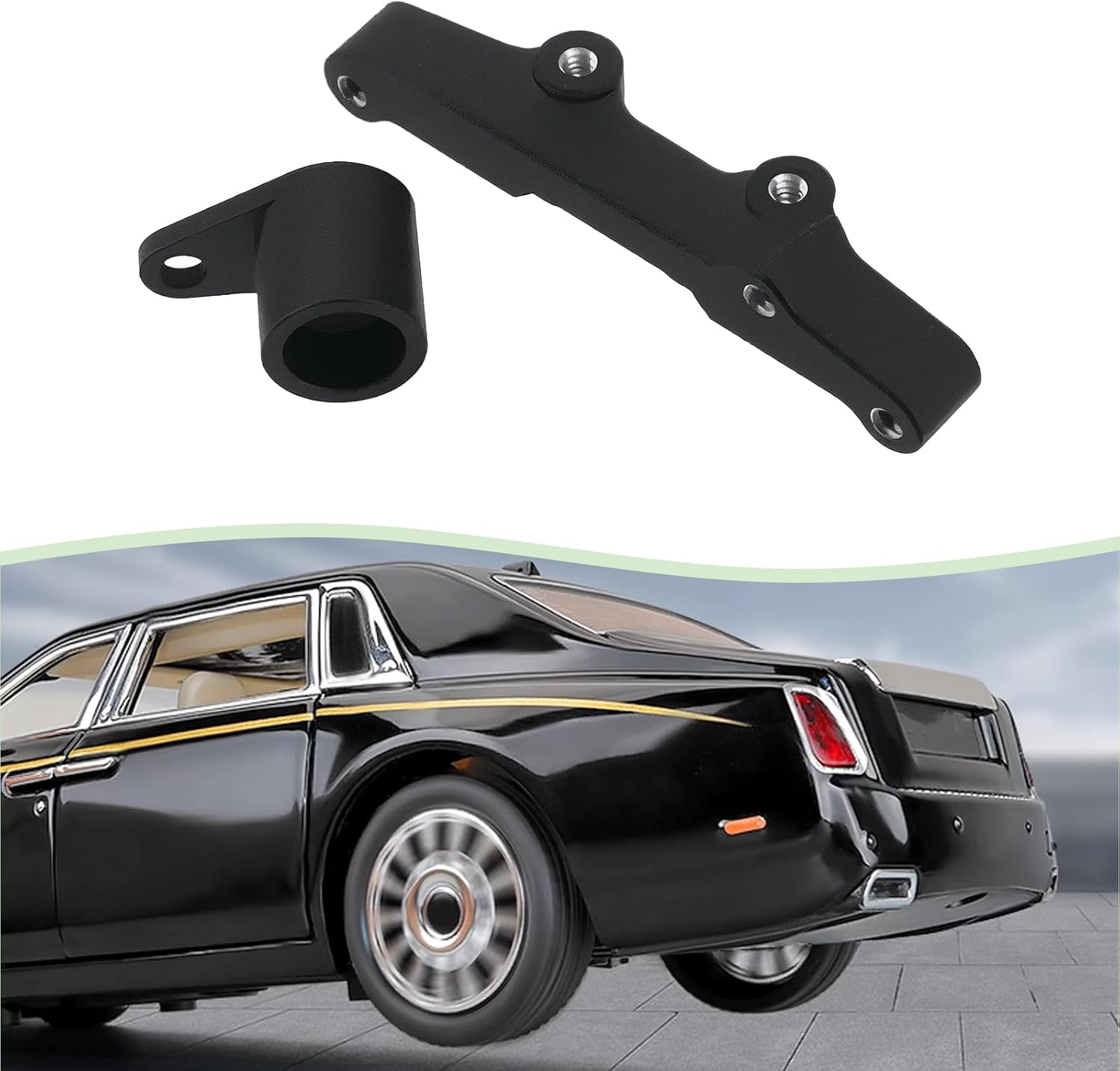 1 Set Aluminum Alloy Steering Rack Replacement Part LOS-1761 Compatible with LOSI 1/24 Micro-B 2WD Buggy RTR (LOS00007), Black image number 3