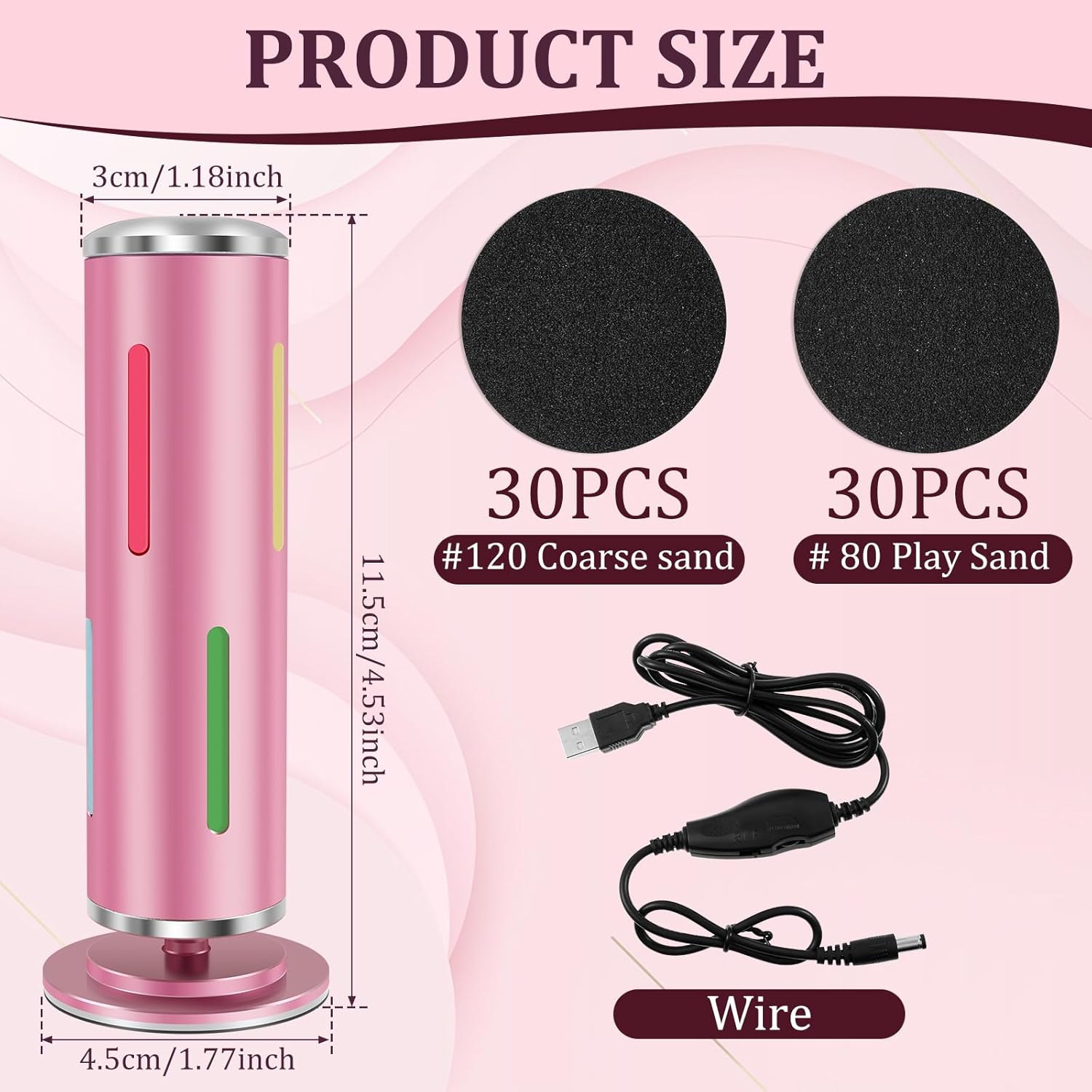 UKQRRTC Electric Foot Callus Remover with 60 Pcs Sanding Discs, Adjustable Speed, Professional Electric Foot File Callus Remover for Feet Dead Skin image number 5