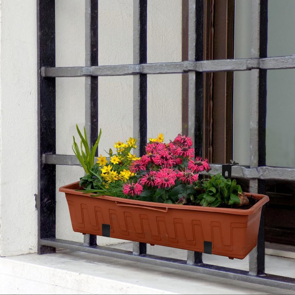 Adjustable Flower Box Bracket, Detachable Planting Box Bracket, Flower Pot Bracket, Hanging Flower Box Bracket, Suitable for Garden Fences, Balconies, Etc (4) image number 2