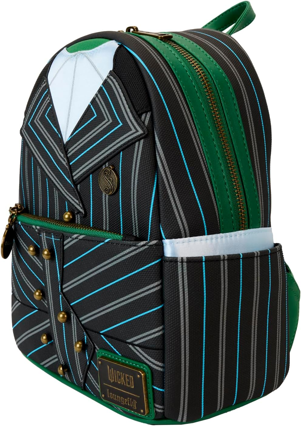 Loungefly Wicked 2024 Elphaba Shiz University Uniform Cosplay Faux Leather Mini Backpack, 10-Inch Size image number 1