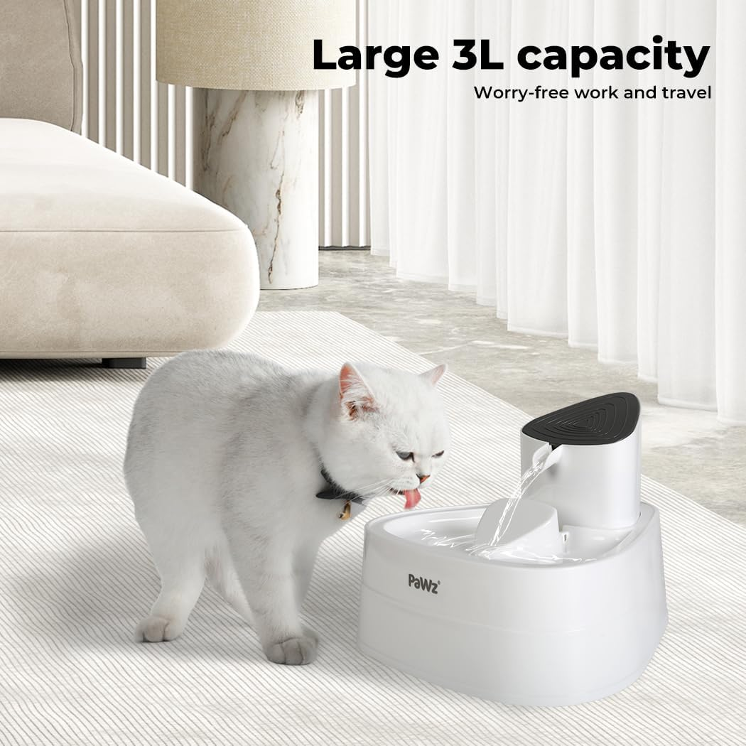 Pawz Electric Smart Pet Water Fountain Drinking Dispenser Flowing Cycling Filter 3L for Cats & Dogs, Four-Stage Water Filtration, Easy Clean Design, Filter Included image number 5