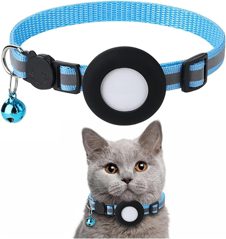 Adjustable Cat Collar Reflective Small Pet Cat Collar Strap for Apple Air Tag AU