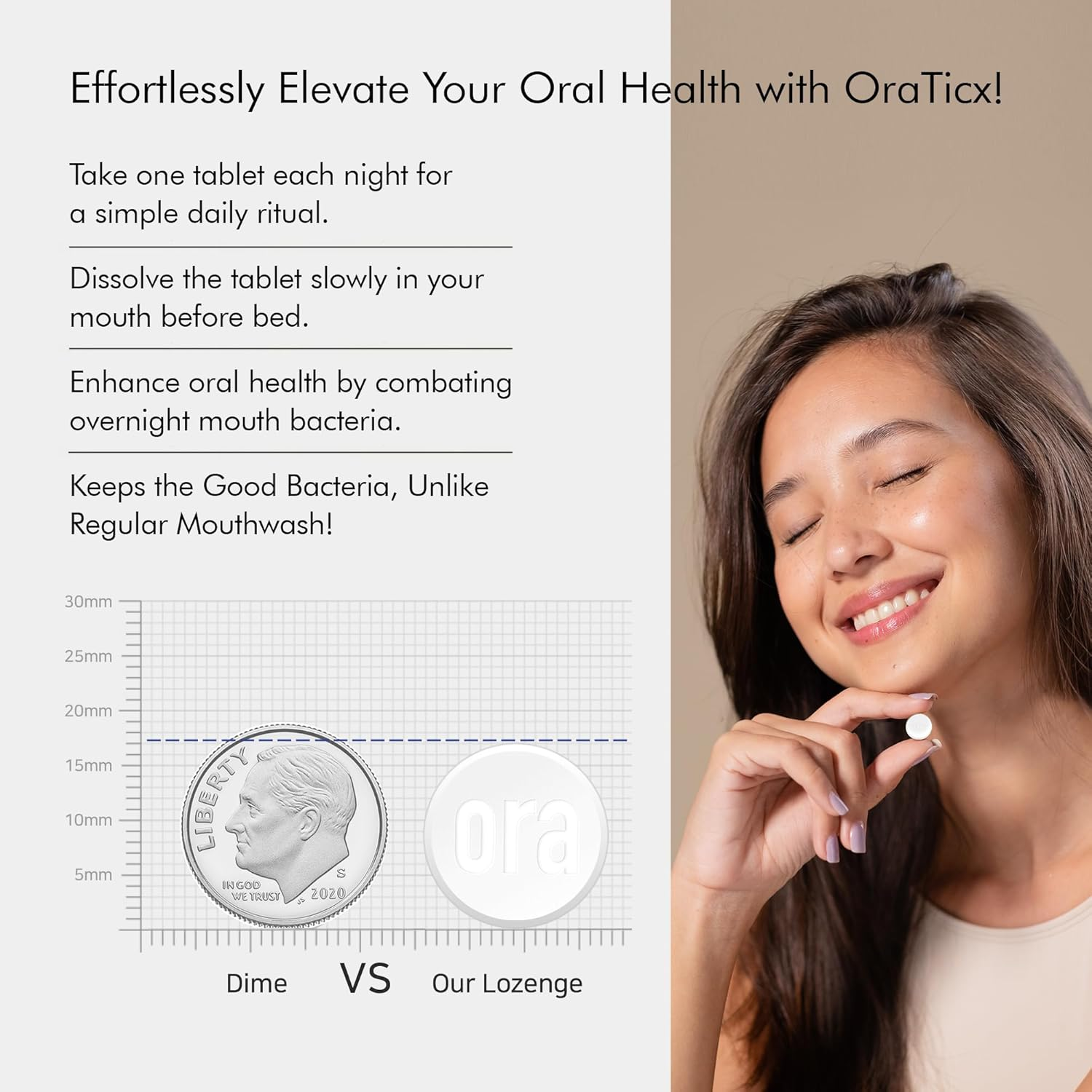 Oraticx Teeth & Gums Dental Probiotic, 8 Billion CFU Unique Oral Care Probiotic, Naturally Supports Oral Health and Immunity for Adult, Grape Flavor 30 Lozenges 1-PK image number 5