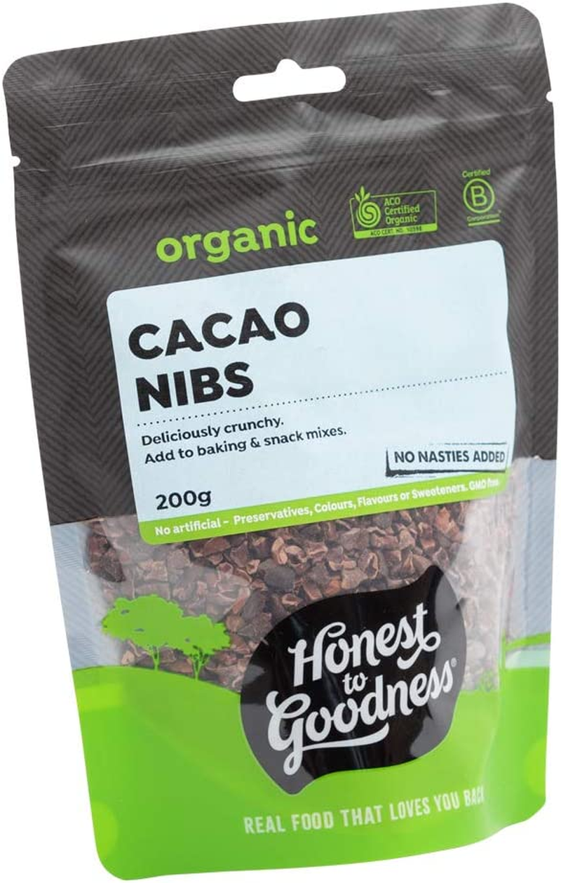 Honest to Goodness, Organic Cacao Nibs, 200 Grams - Pure, Unprocessed Chocolate in Its Finest Form! a Natural and Sugar-Free Alternative to Chocolate Chips! image number 2