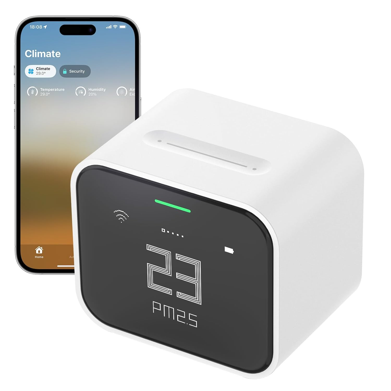 Qingping Air Quality Monitor, Compatible with Apple Homekit, Wi-Fi Connection, Can Detect Indoor CO2, PM2.5, PM10, Temperature, Humidity image number 5