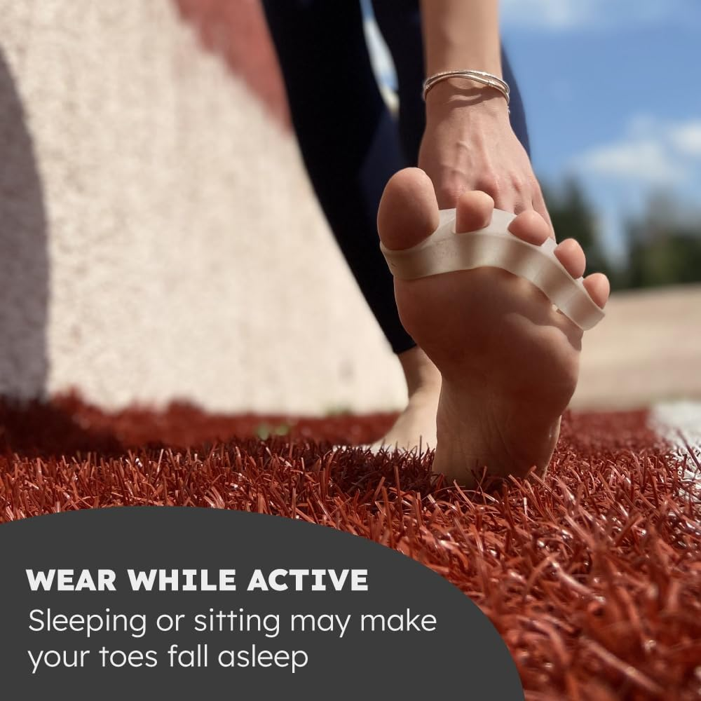 Yoga Trapeze Natural Toe Spacers & Separators, Fast Pain Relief from Hammertoe & Bunions | Food Grade Silicone Toe Stretchers Used for Walking, Running & Yoga Practice | Medium image number 4