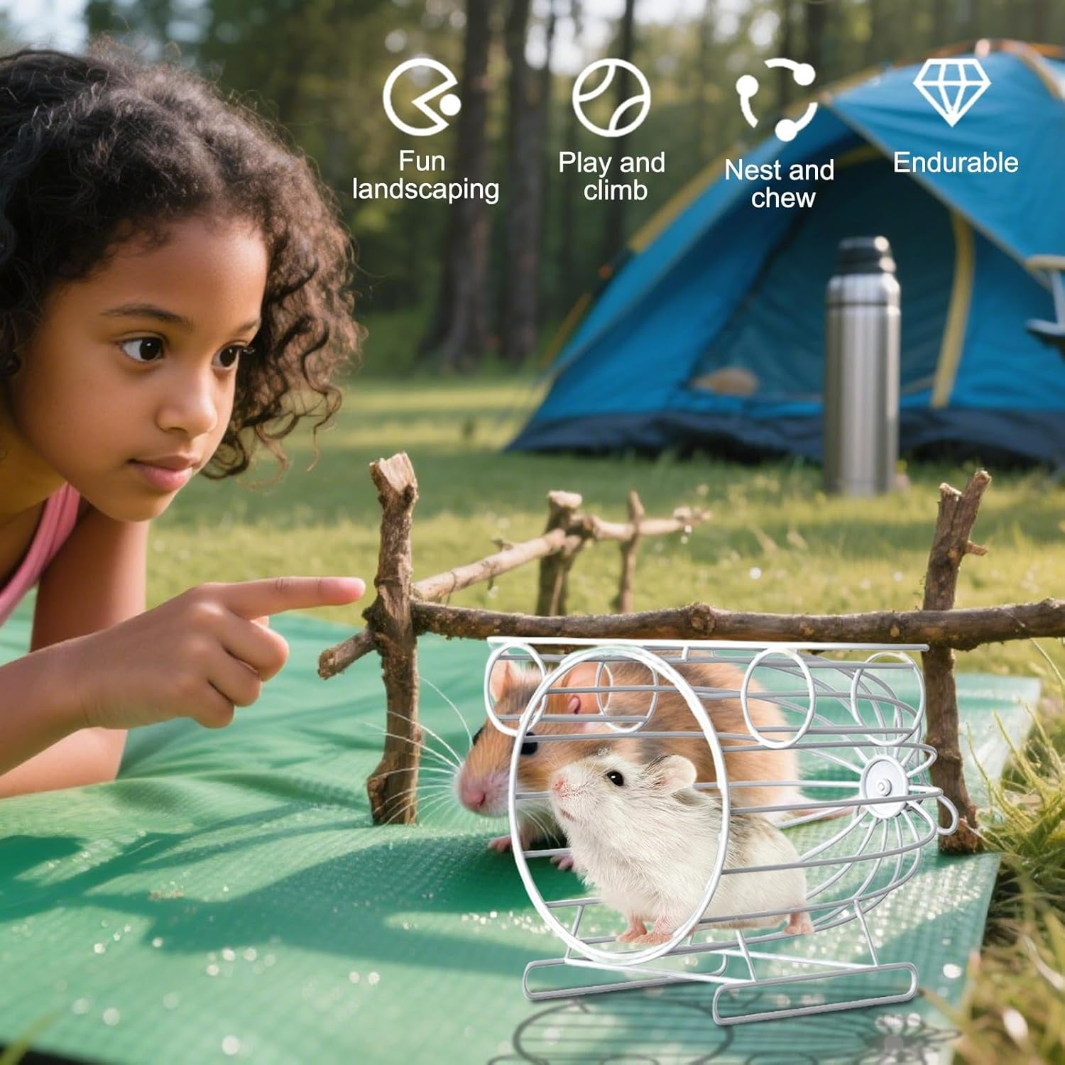 Small Animal Hammock - Iron Wire Mesh Toys for Hamsters - Nest House Cage for Sleeping Swing Hiding Guinea Dwarf Rabbits Sugar Glider Squirrel Training Small Pets