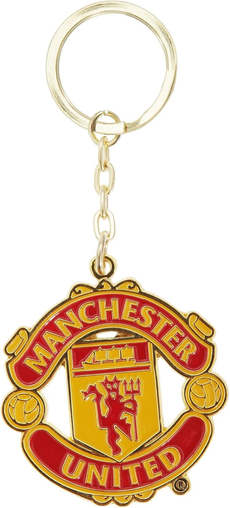 Manchester United FC Official Metal Football Crest Keyring