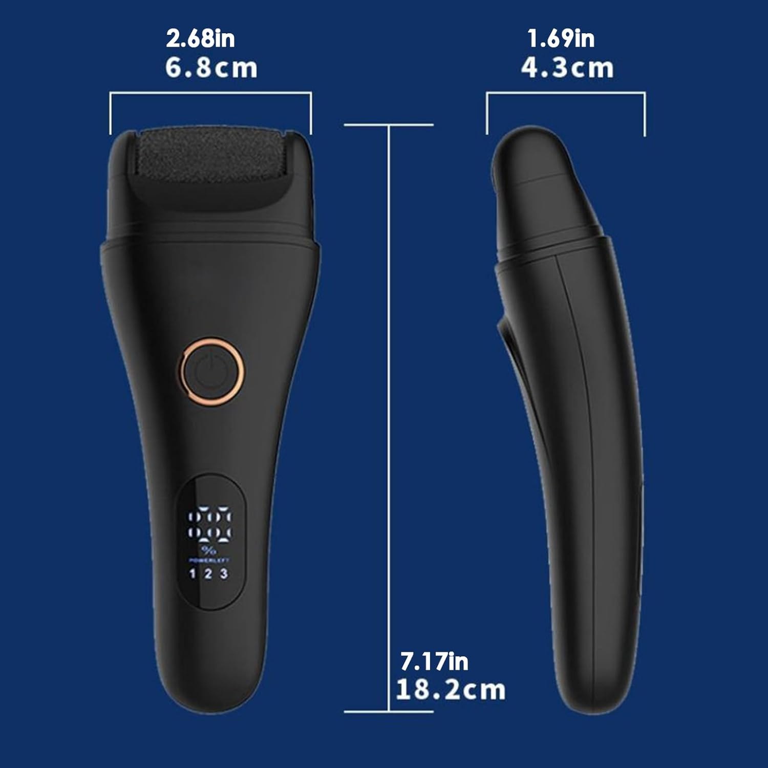 DAWCBVJQ Electric Foot File | Electric Foot Filer | Rechargeable Heavy-Duty Portable Grinder Scrubber Shaver for Manicure, Pedicure, Travel, Salon, Spa, Bath - Black image number 6