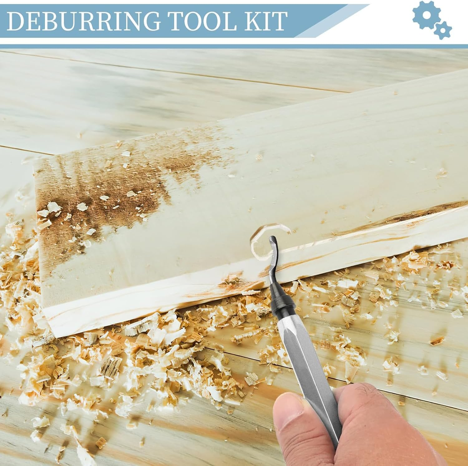 Walquicks 1 Set Deburring Tool Kit with 10 High-Speed Steel Blades - Non-Slip Handle Deburring Tool for Metal, Plastic, PVC Pipe, Copper, Resin & 3D Printed Edges - Professional Rotary Deburrer image number 2