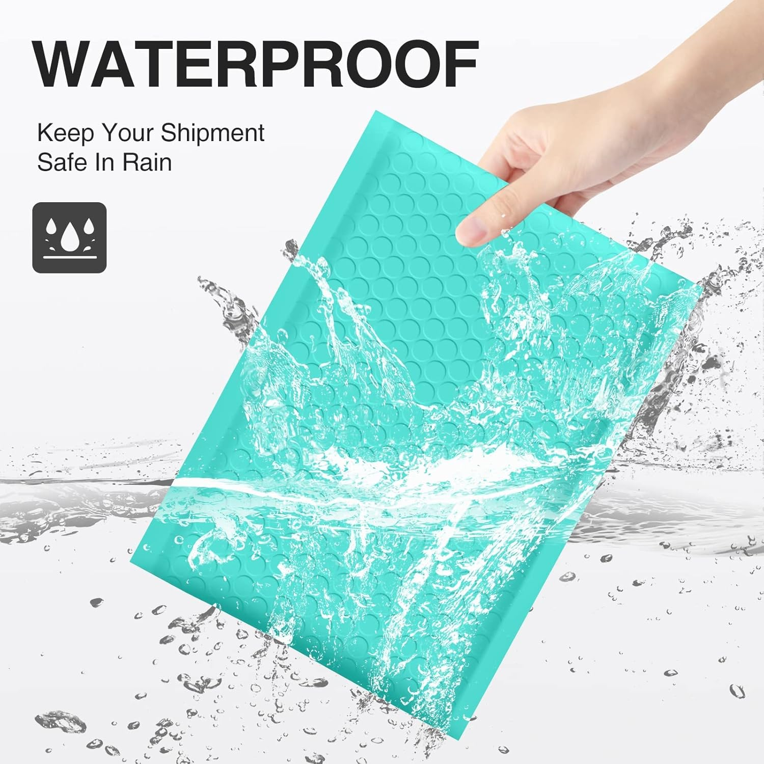 Bubble Mailers 6X10 Inch Teal 25 Pack Usable Size 6X9 Padded Envelopes Small Business Mailing Packages Opaque Self Seal Adhesive Waterproof Boutique Shipping Bag for Jewelry Makeup Supplies image number 4