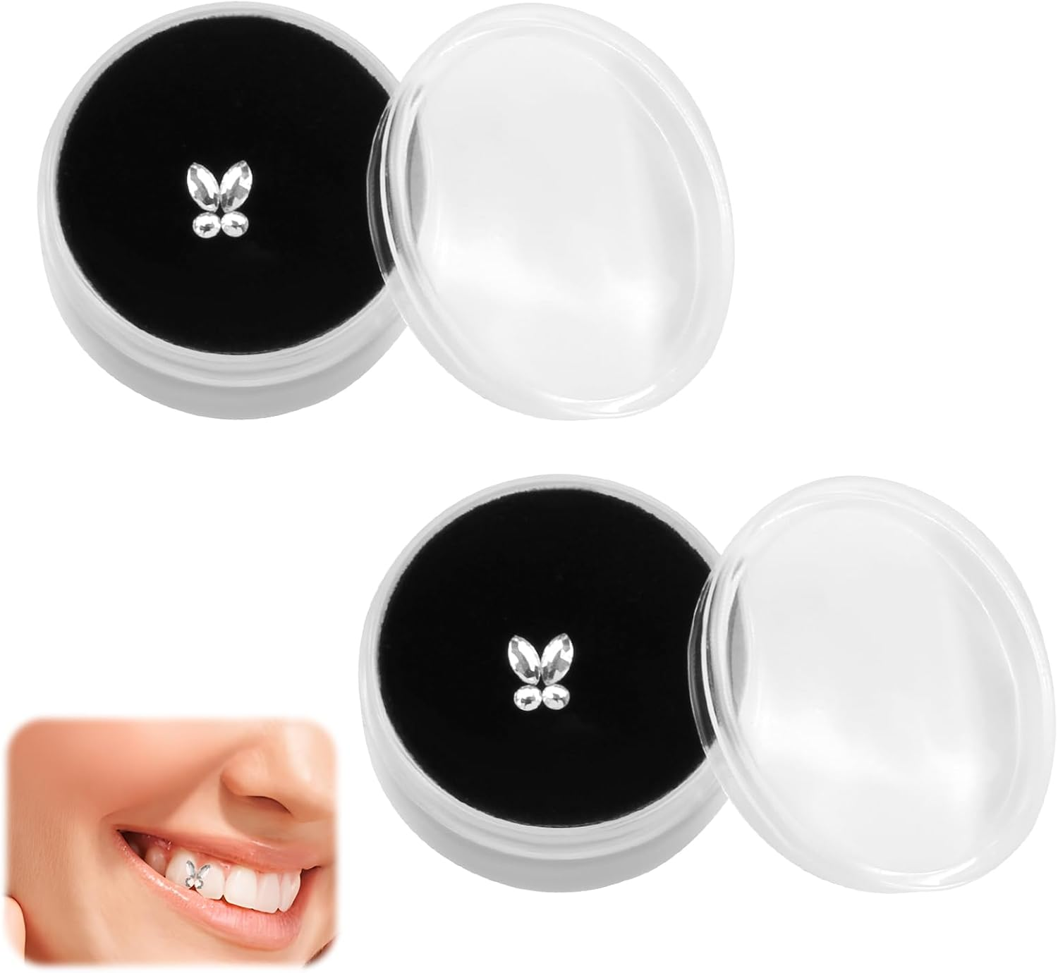 Tooth Crystal, 8 Pieces Tartar Tooth Decorations, Teeth Gemstone Beauty Dental Diamond, Tooth Crystal Ornaments Crystal Decor for DIY Nail and Teeth Decoration