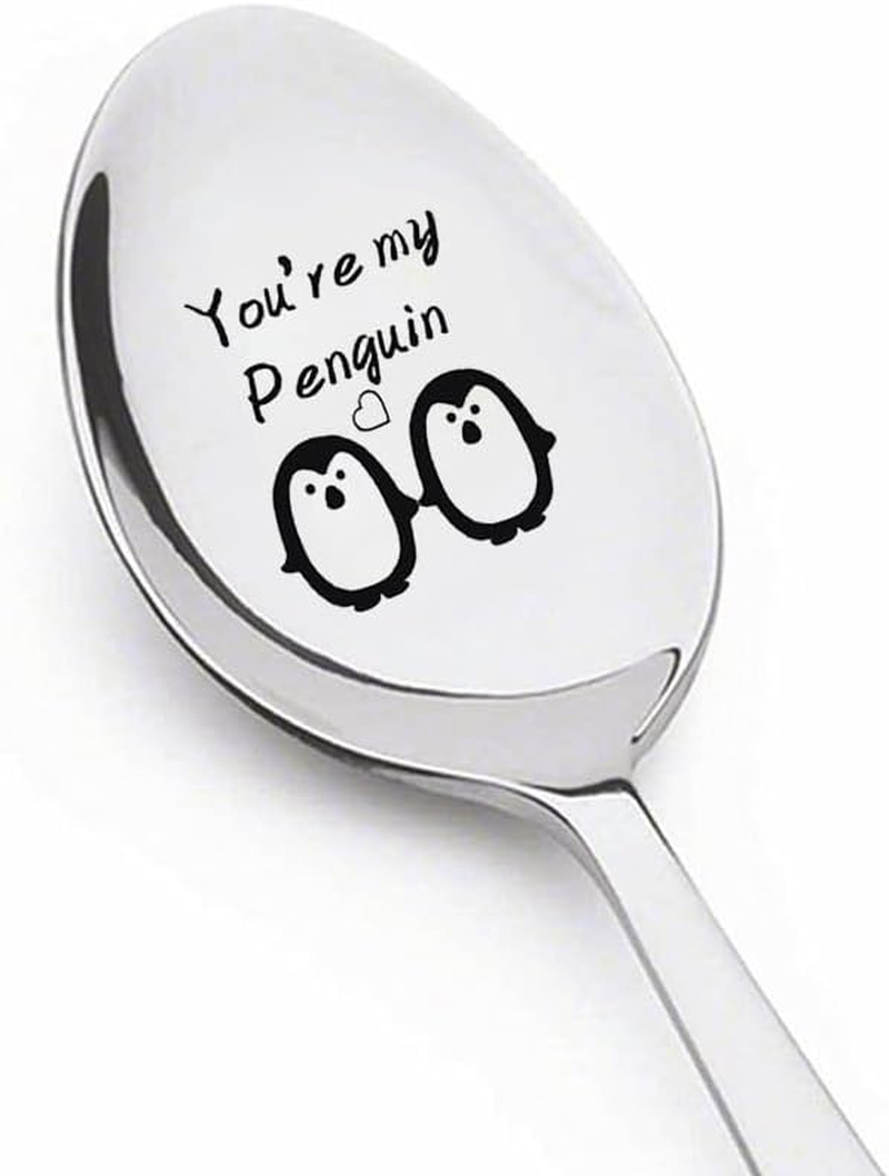 Anniversary Christmas Spoon Gifts for Couple Gifts for Boyfriend Girlfriend You Are My Penguin Gifts Spoons for Husband Wife Penguin Birthday Gifts for Him Her Coffee Spoons image number 4